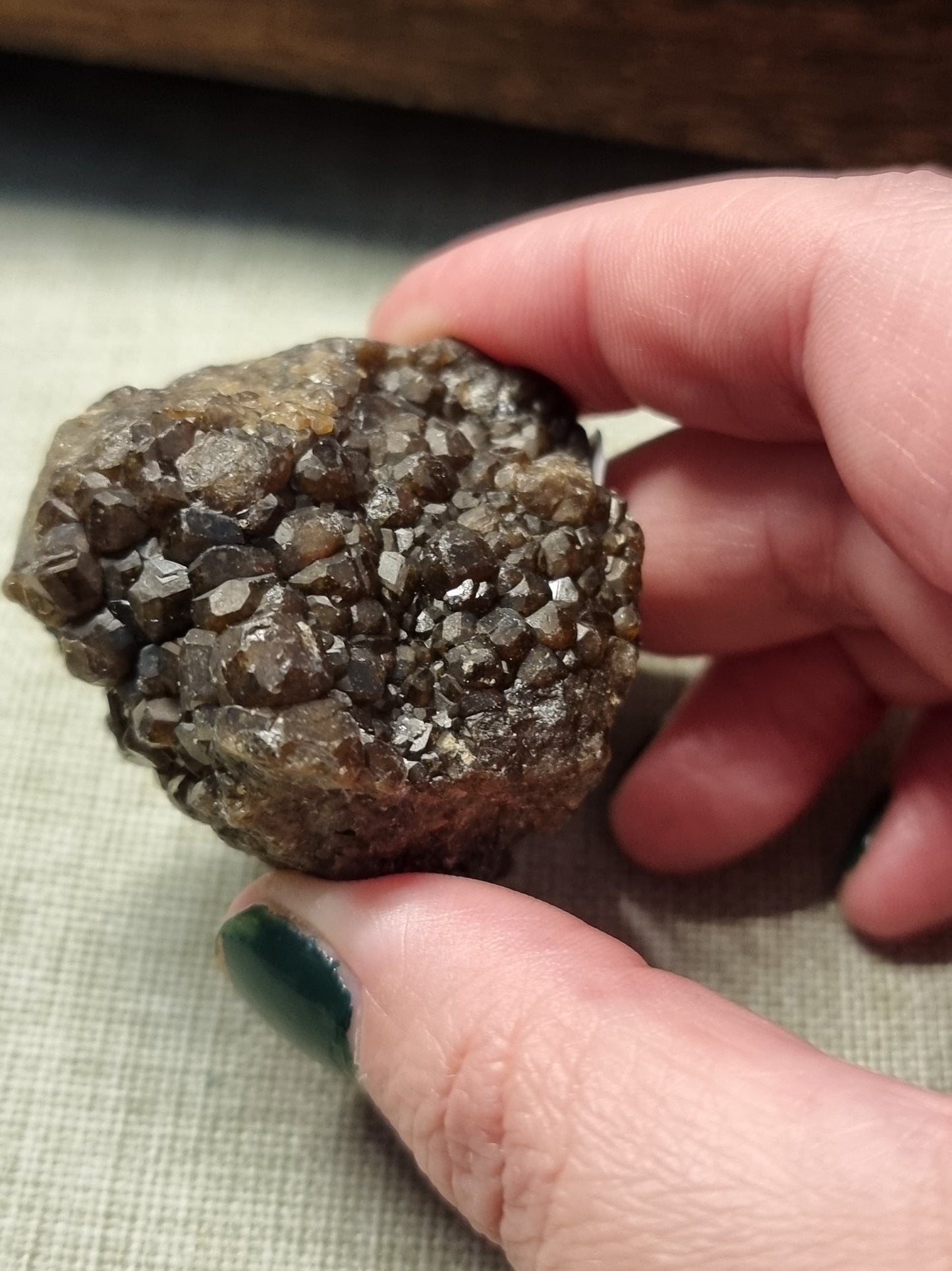 Green garnet clusters