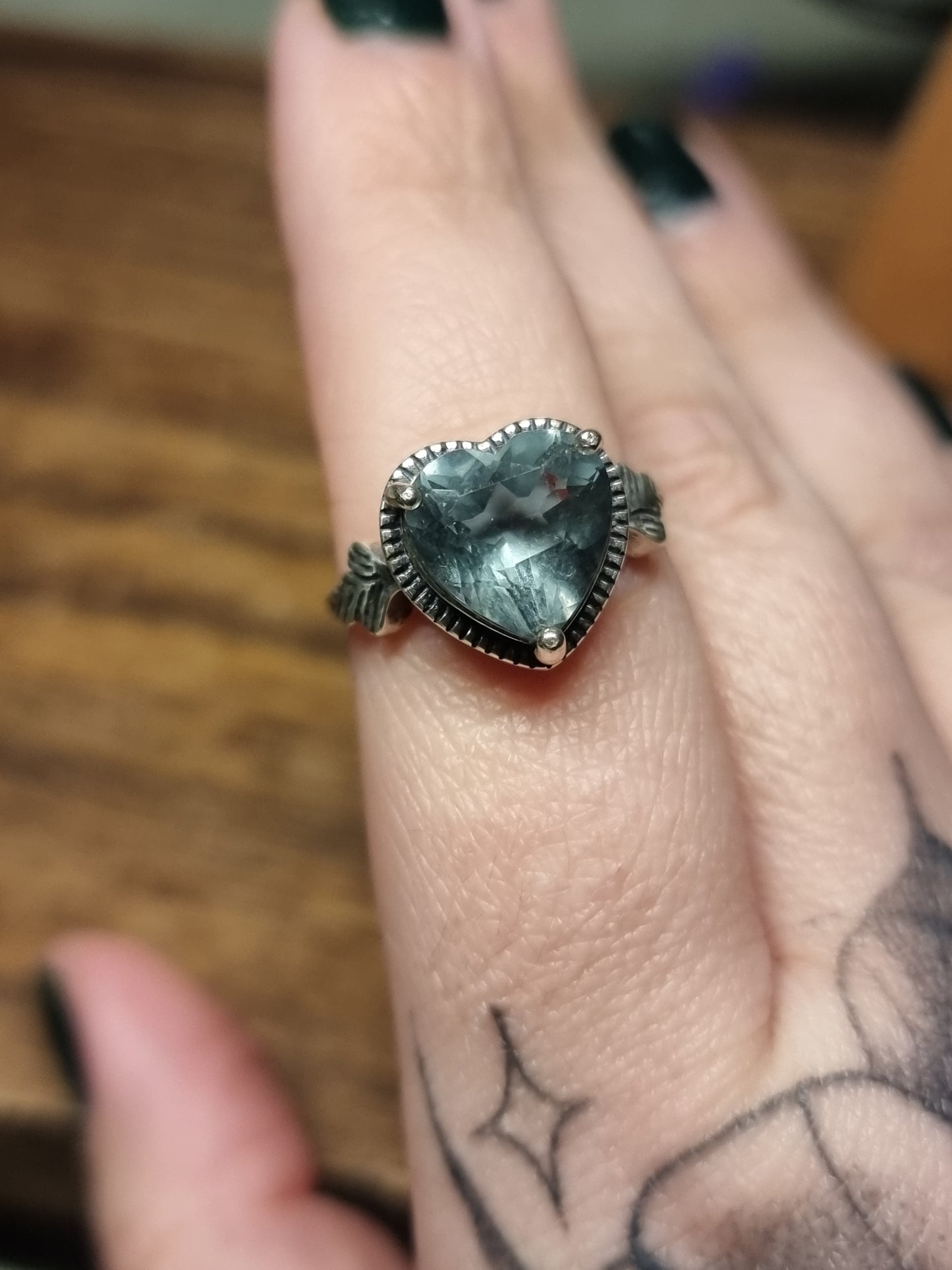Fluorite S925 adjustable ring