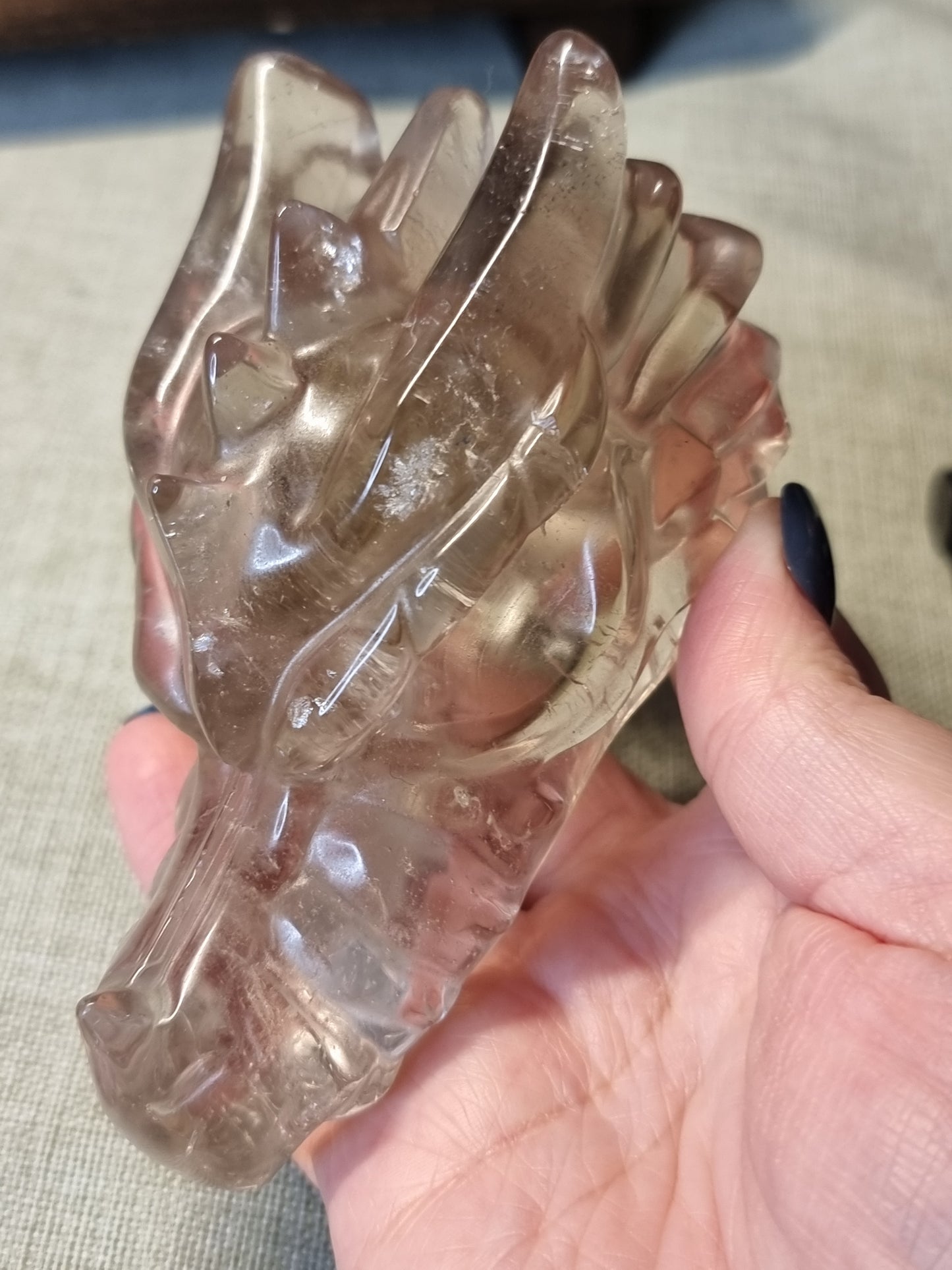 Smokey quartz dragon head