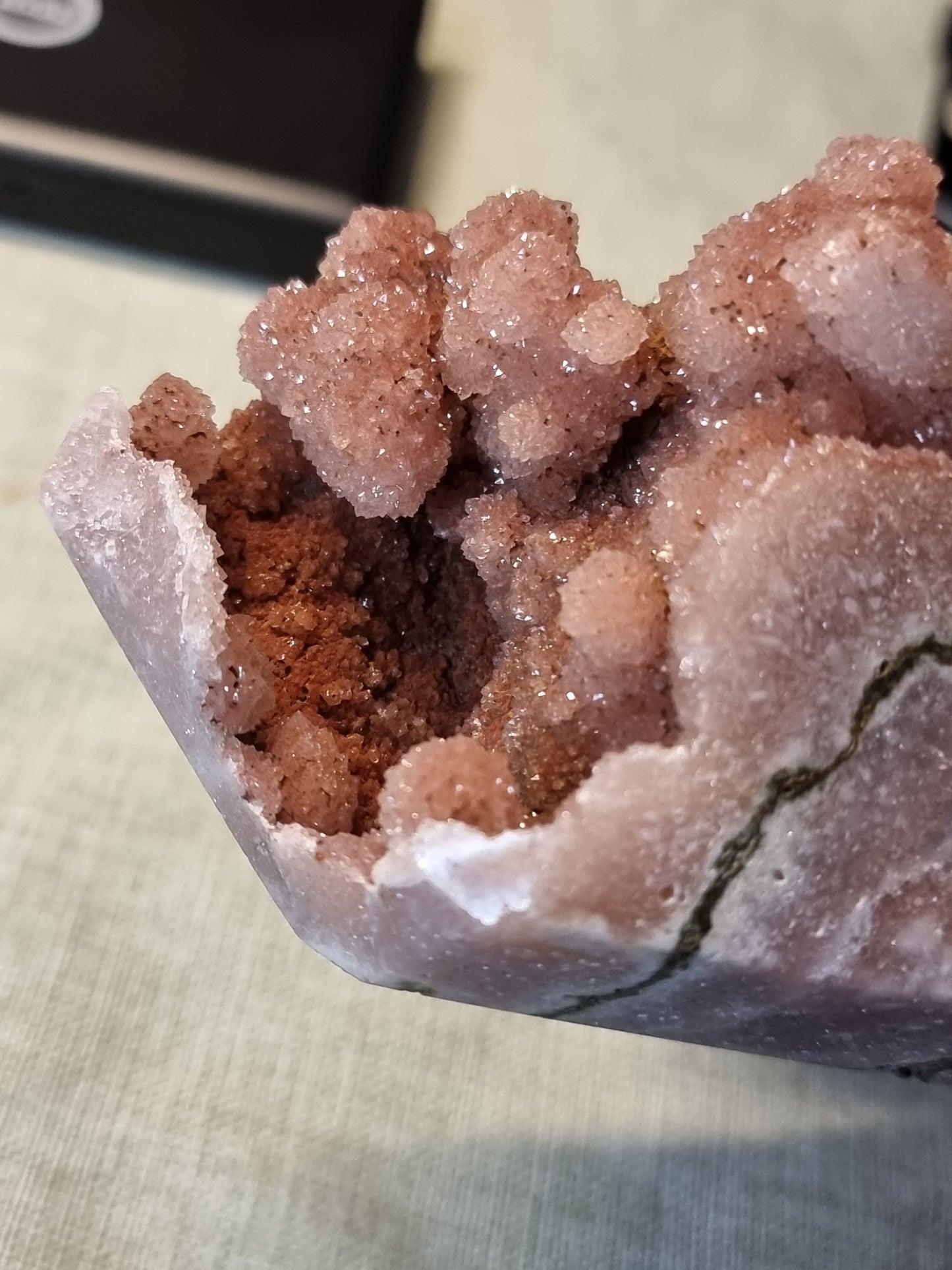 Pink amethyst druzy tower