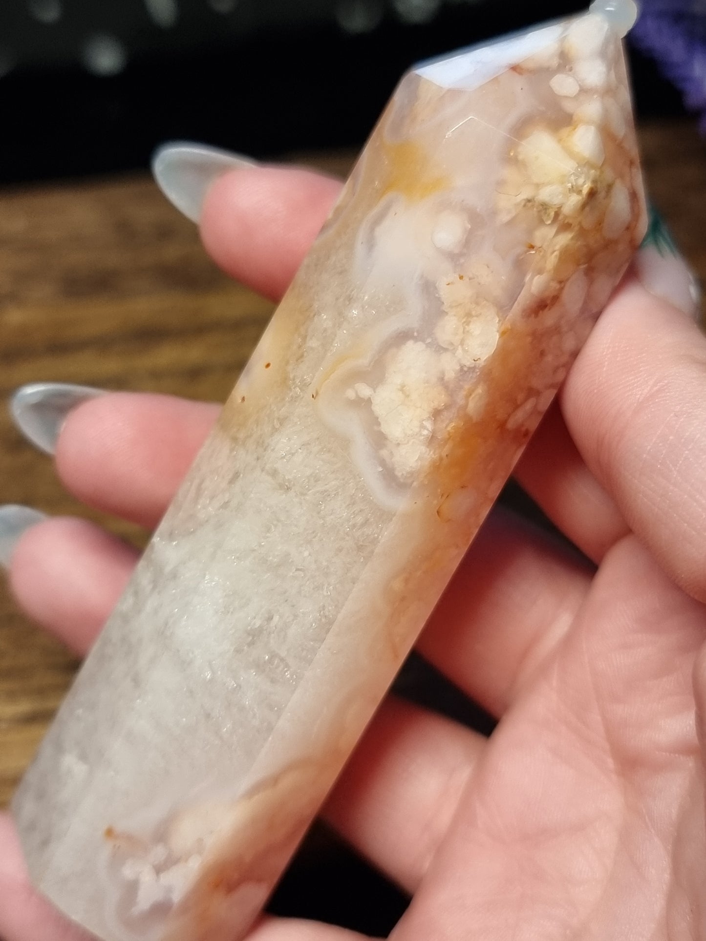 Peach flower agate towers