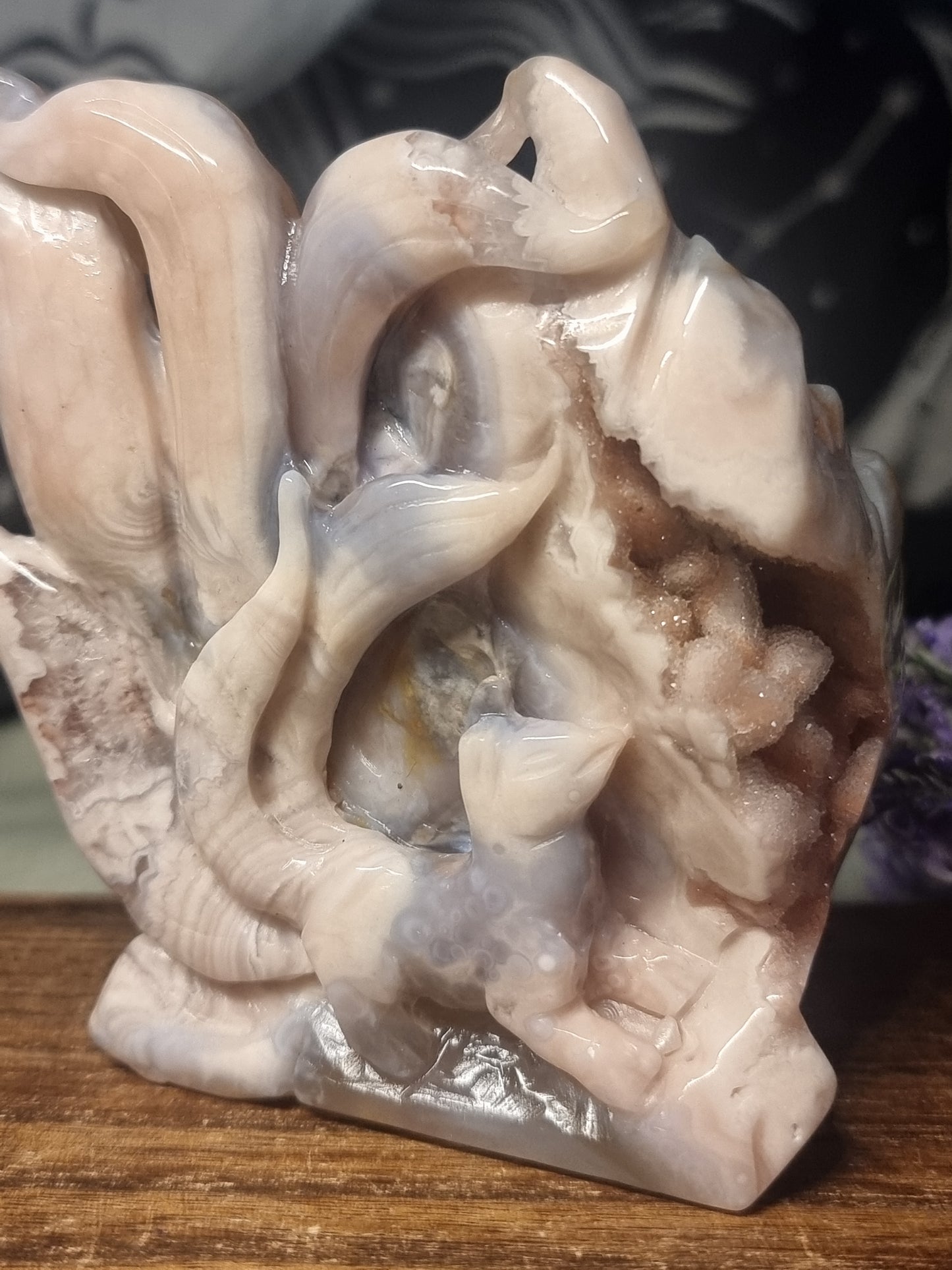 Pink amethyst 9 tail fox