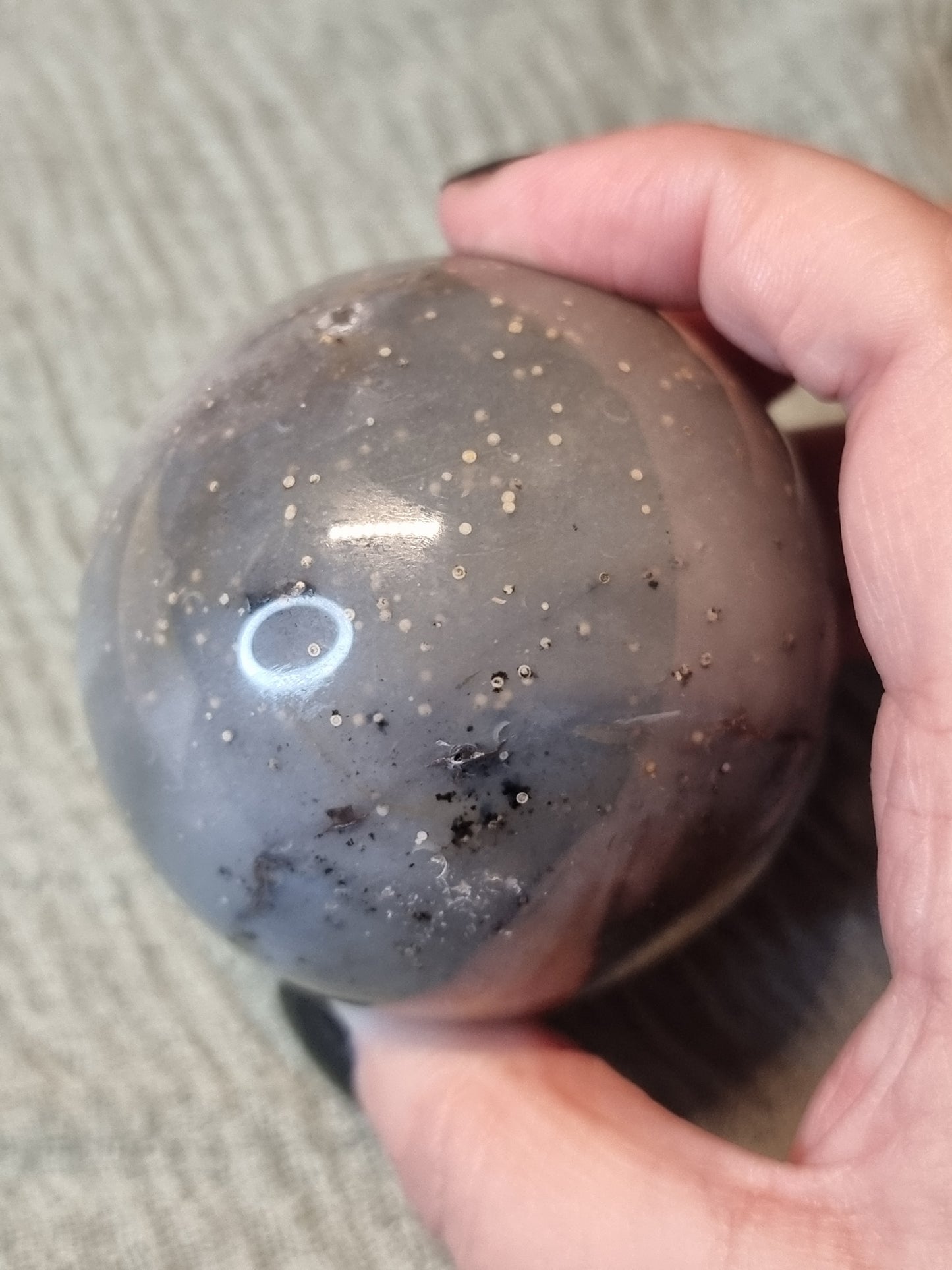 Starry sky agate spheres