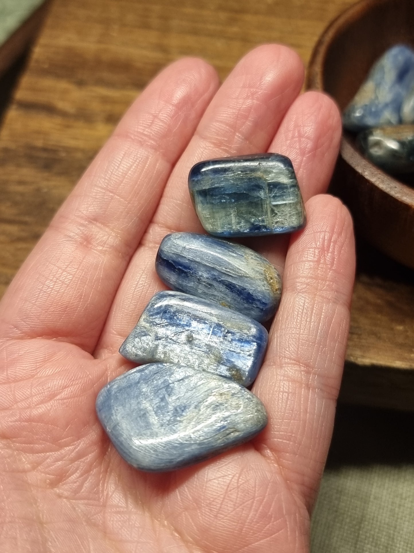 Small kyanite tumbles