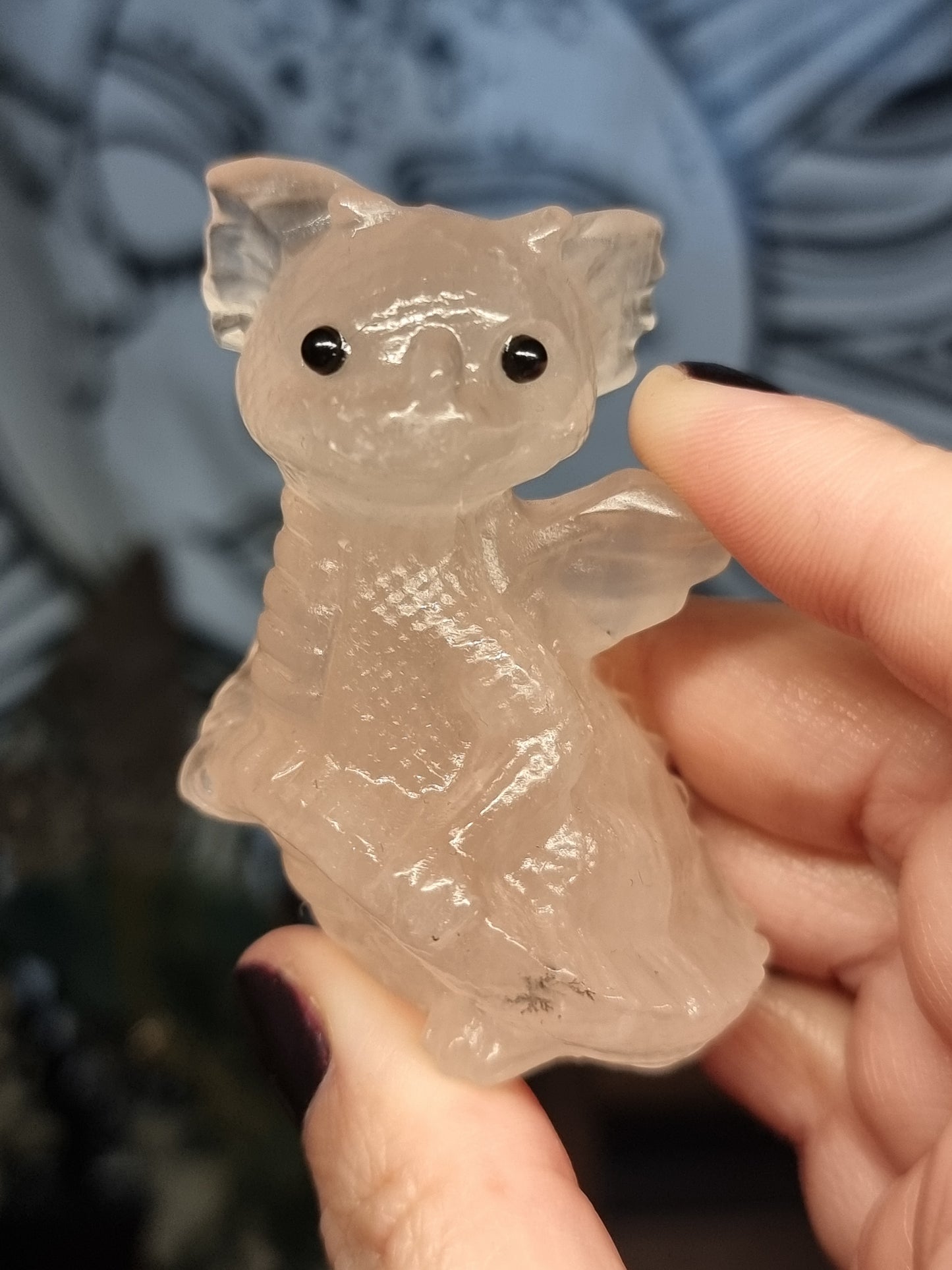 Rose quartz carvings