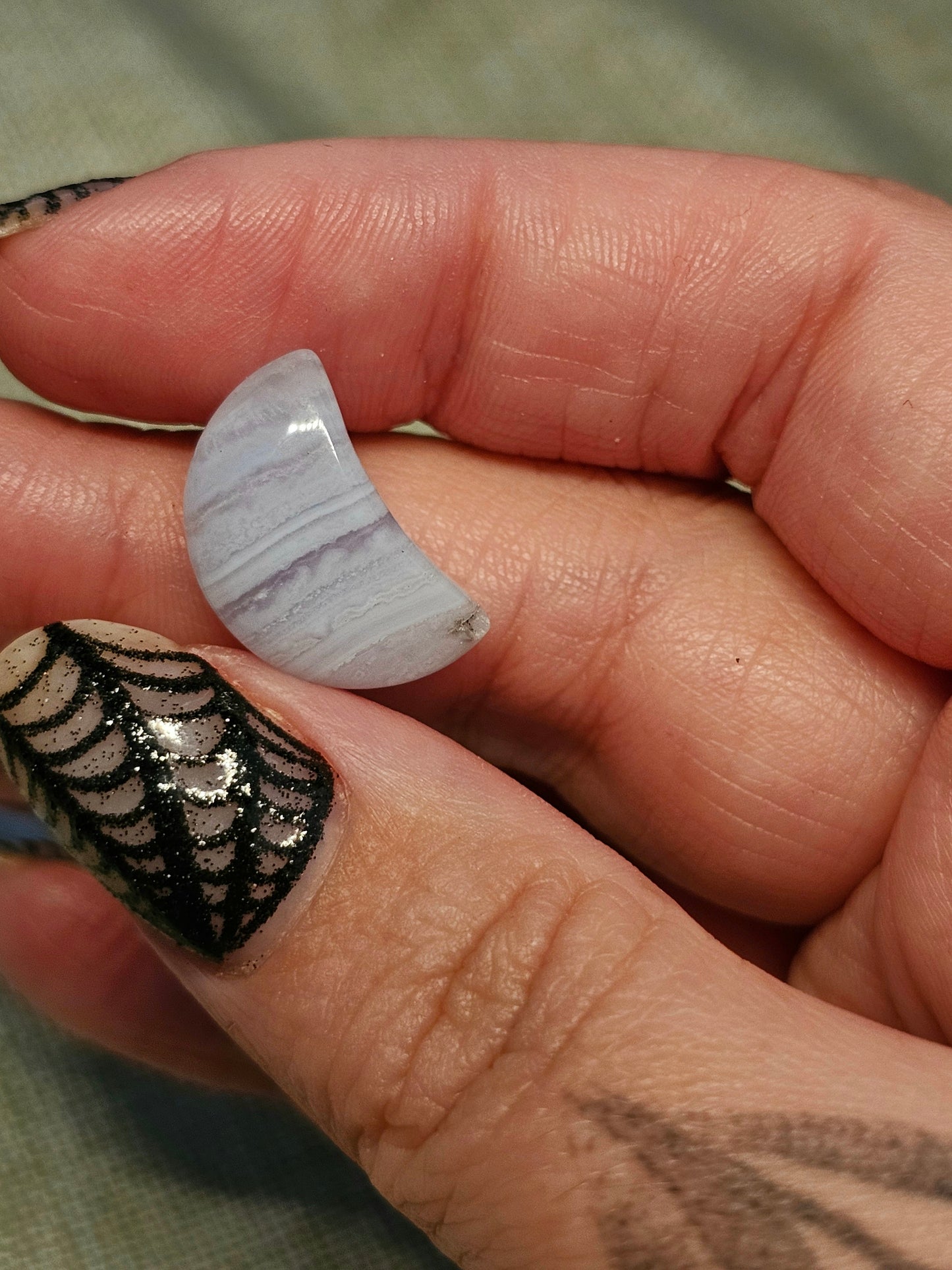 Mini blue lace agate moons