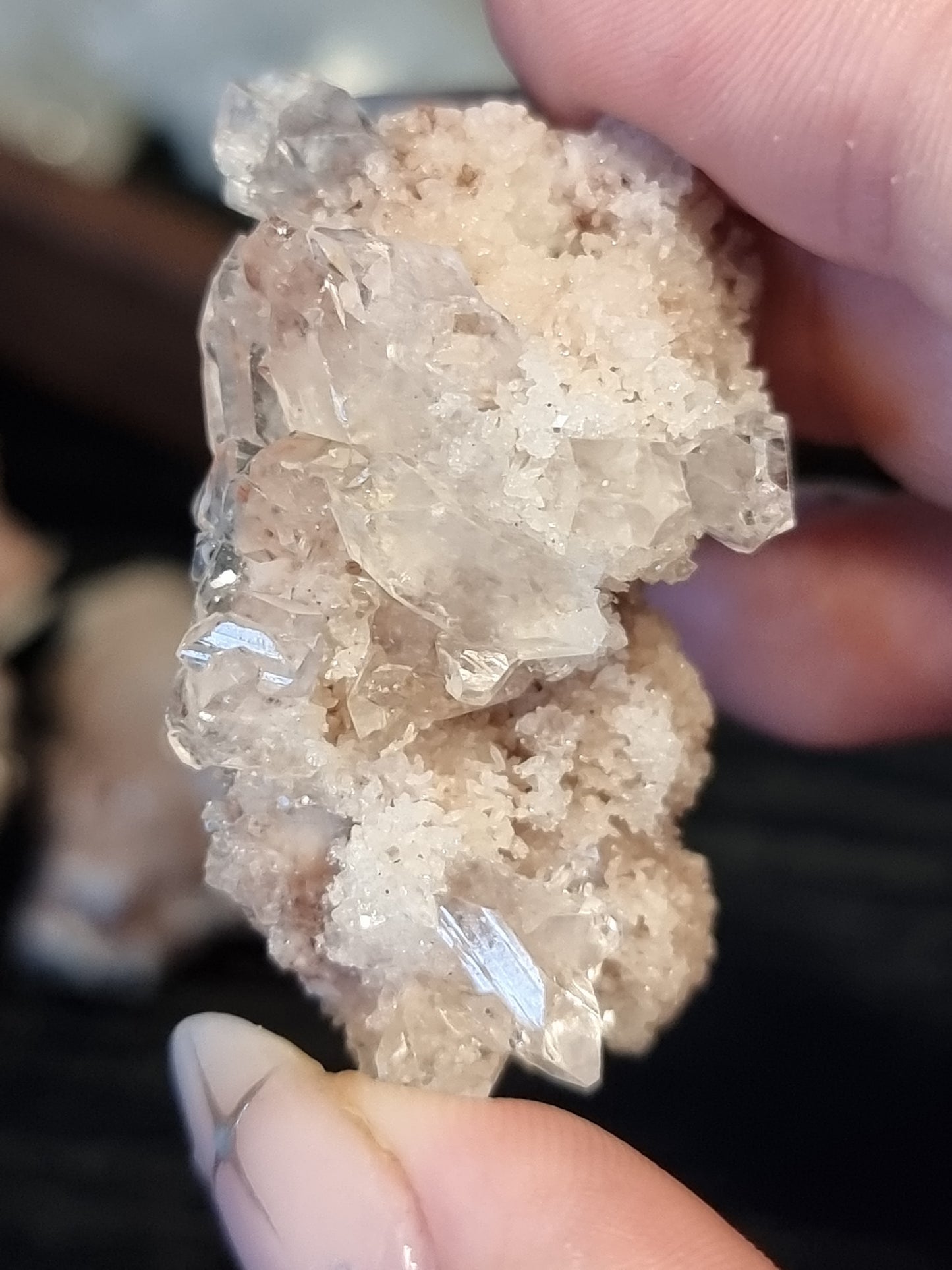 Rare apophyllite with red chalcedony specimens