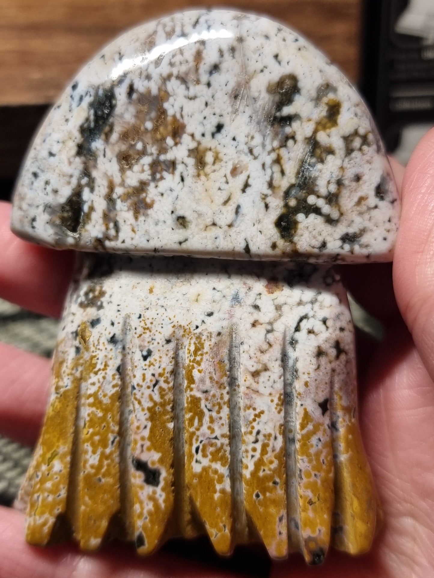 Ocean jasper Jellyfish carvings