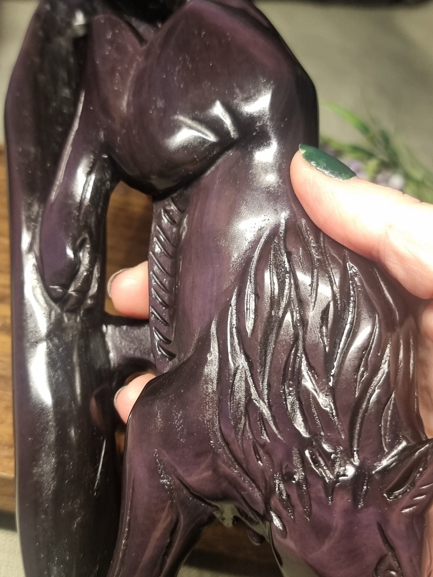 Rainbow obsidian wolf