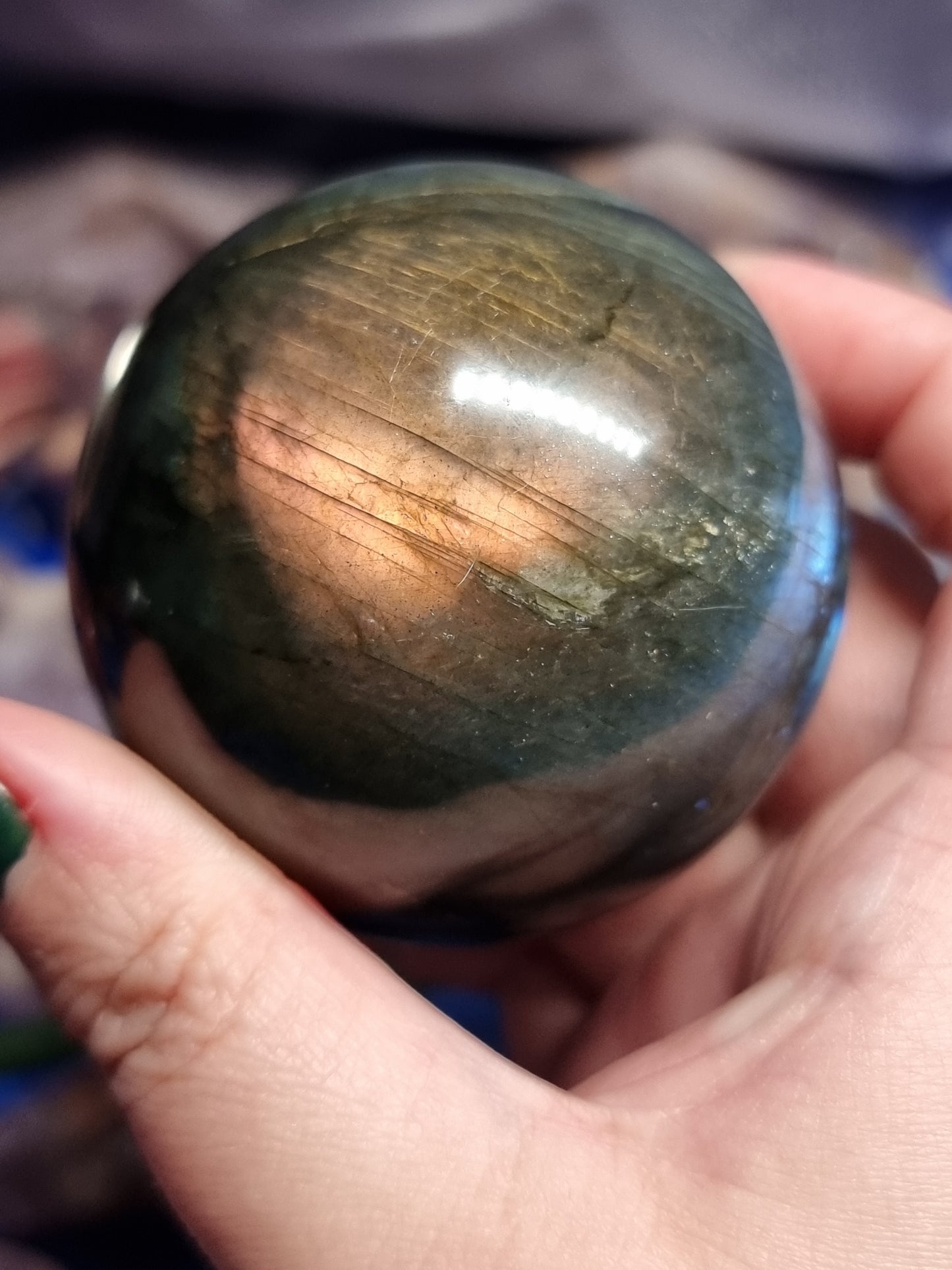 Higher grade labradorite spheres