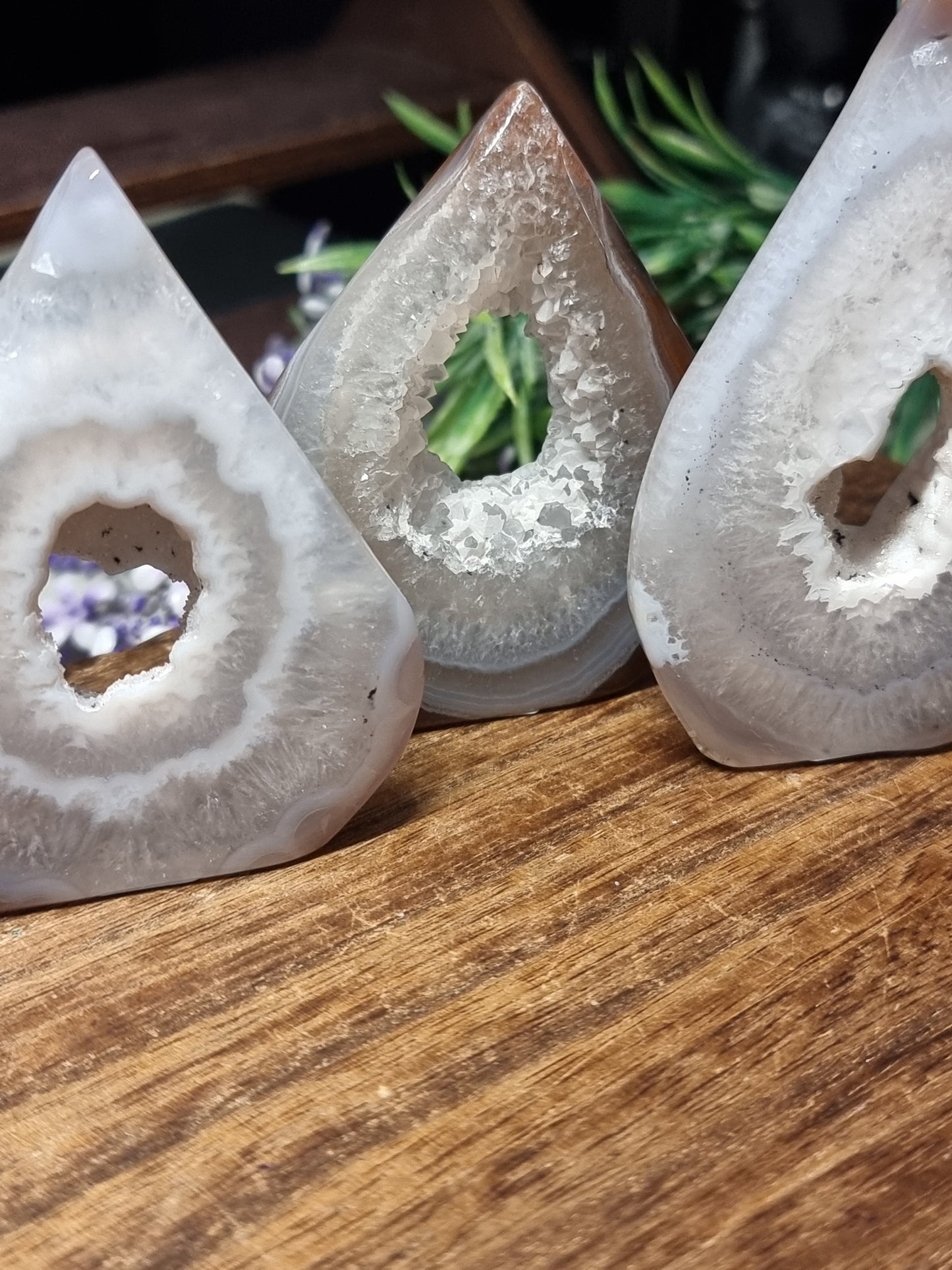 Druzy agate flames