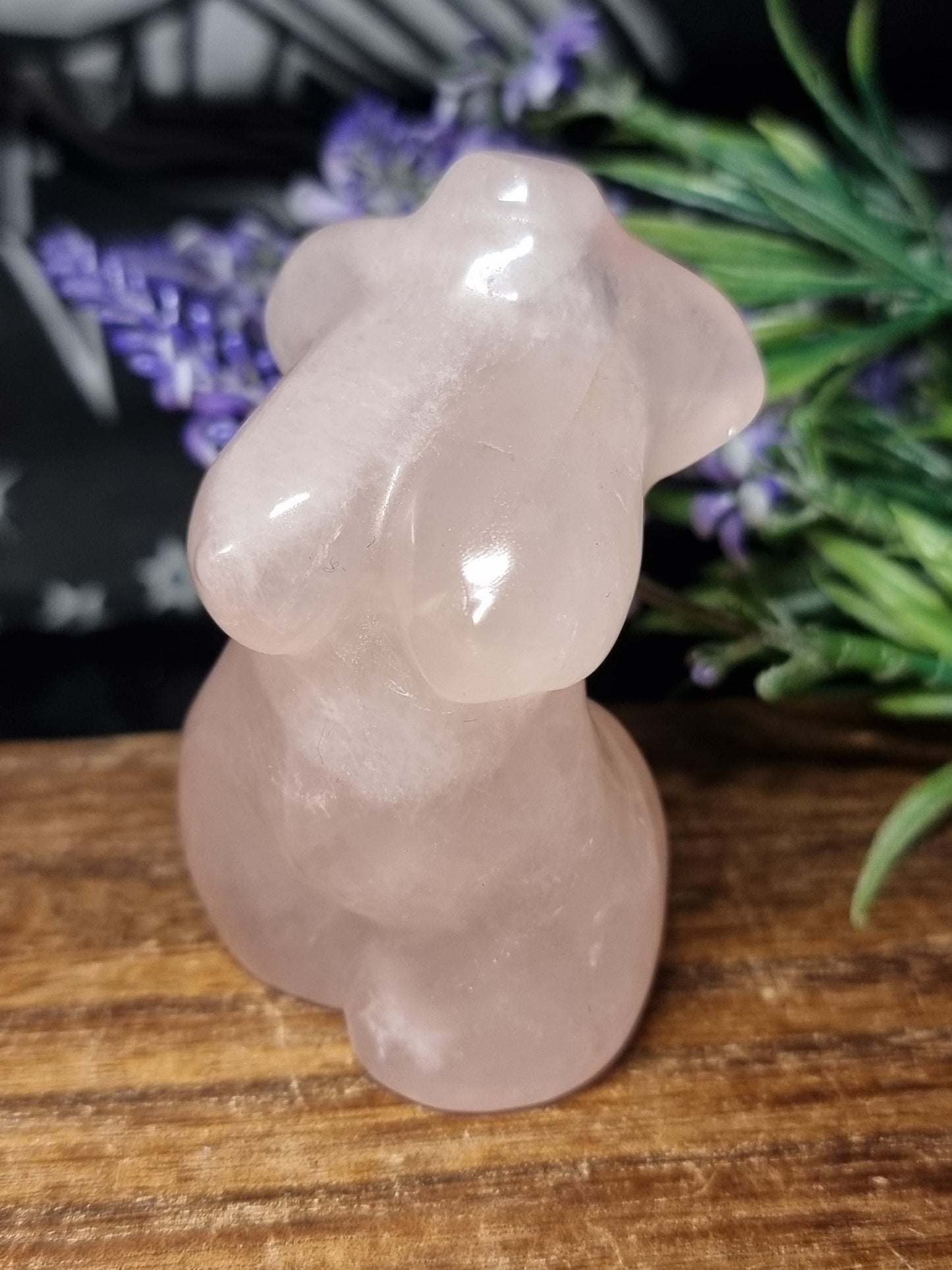 Rose quartz body carving
