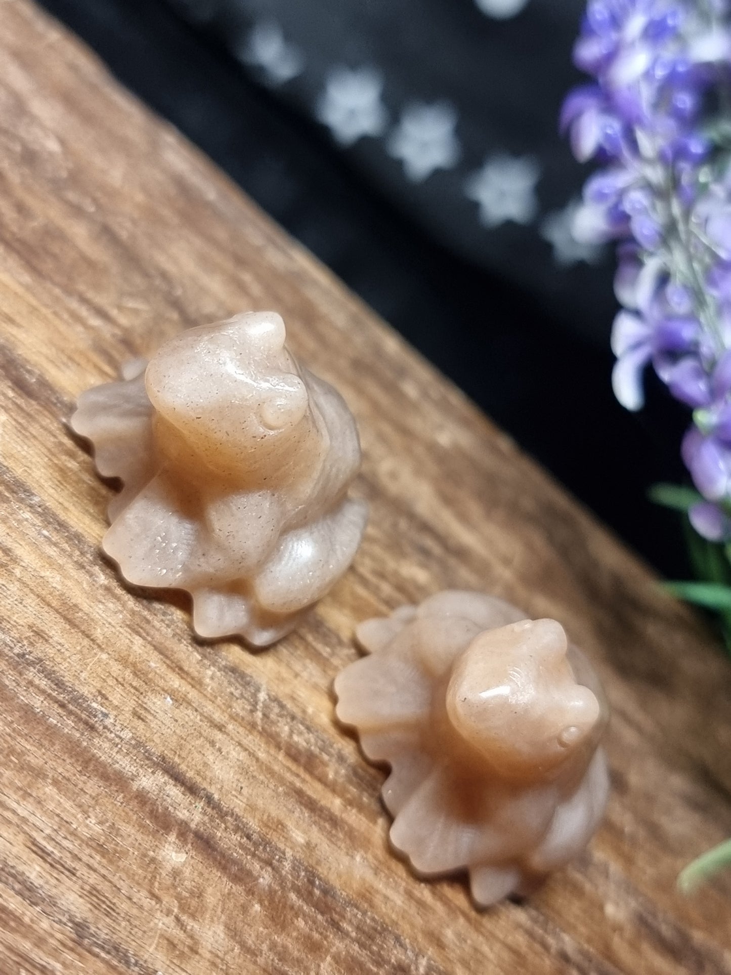 Peach moonstone frogs