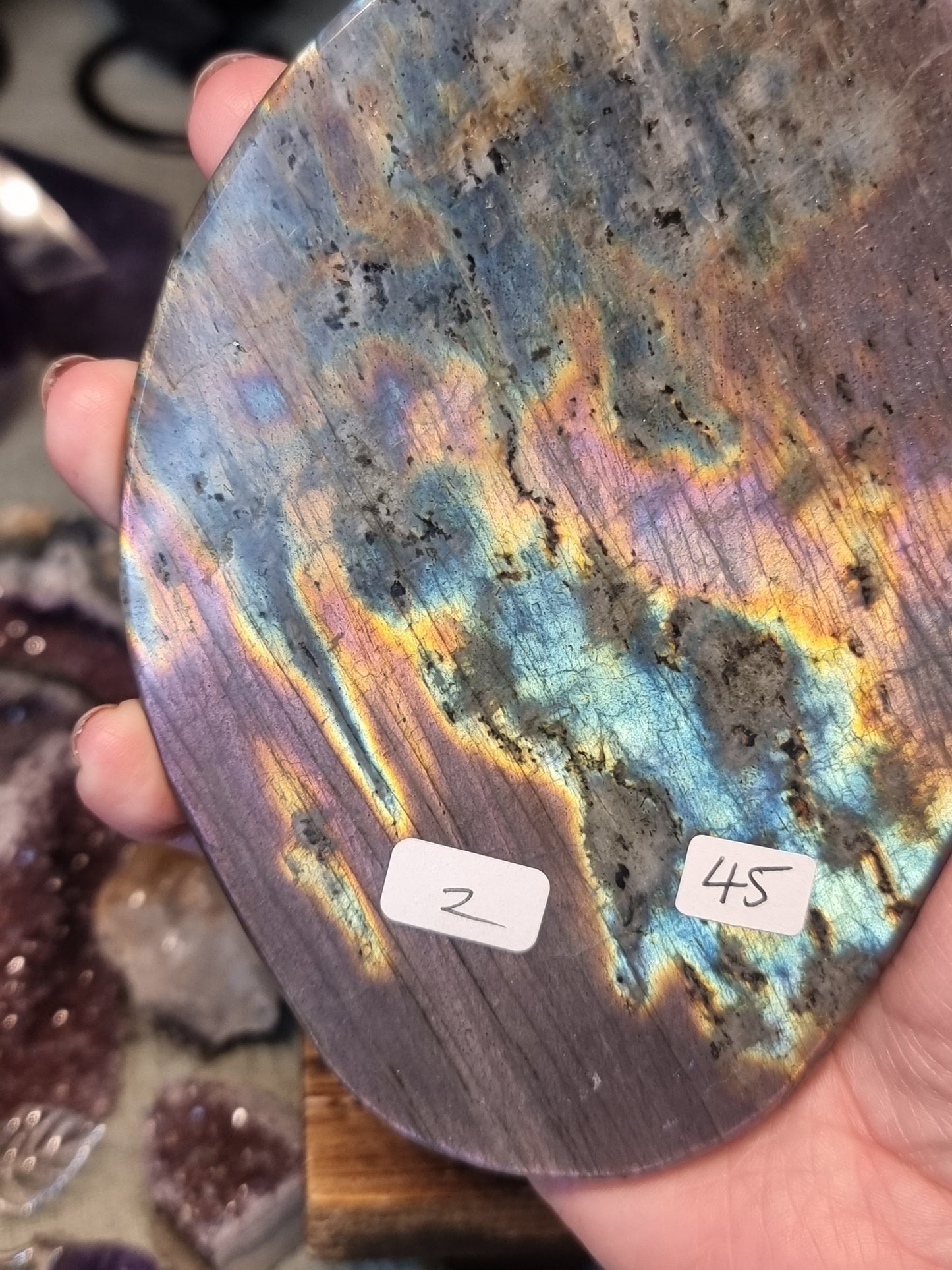 Labradorite panther carving