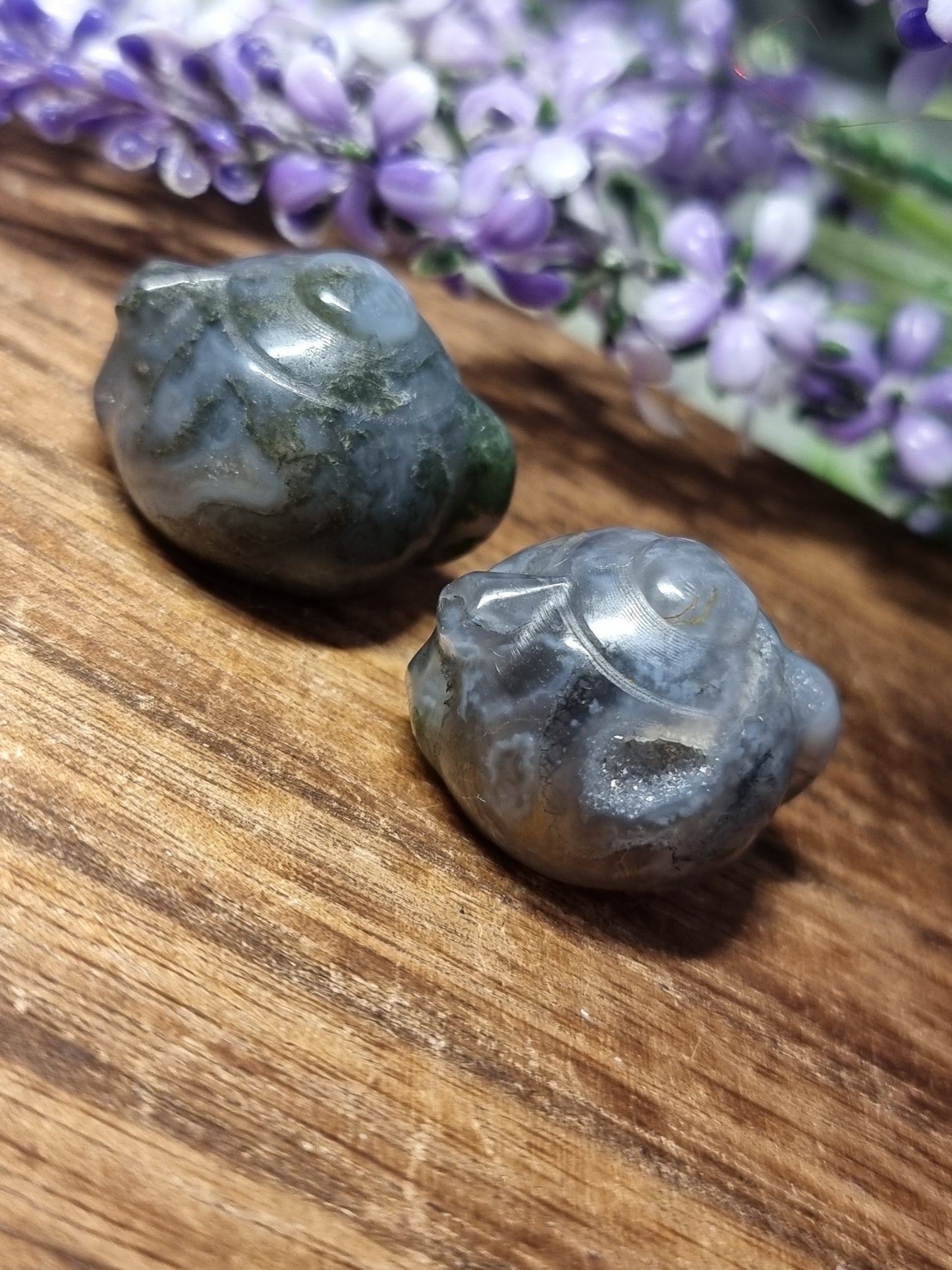 Moss agate teapots