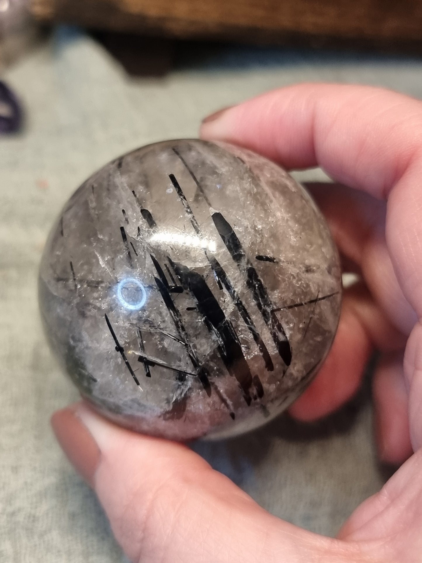 Tourmaline quartz spheres