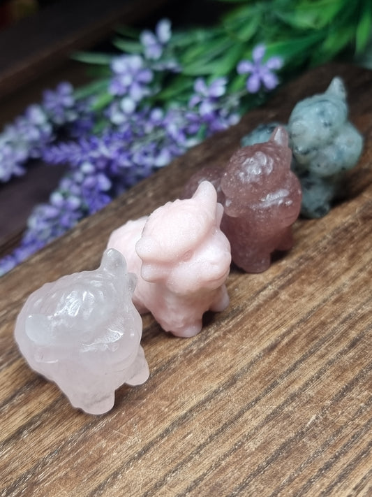 Fluffy cow carvings