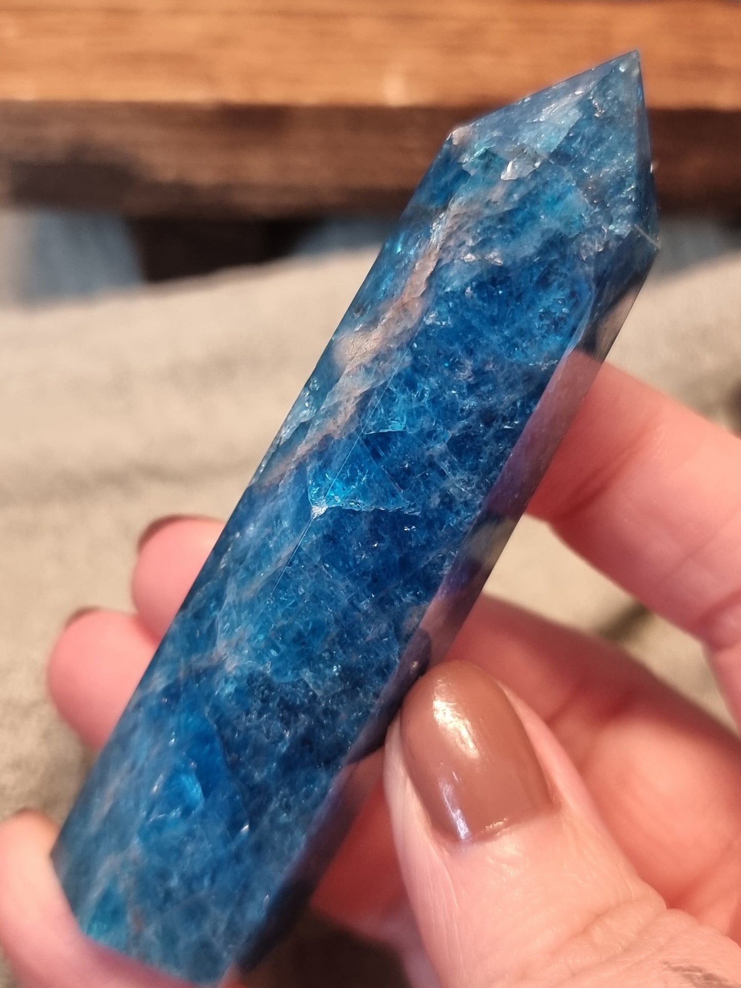 Blue apatite towers