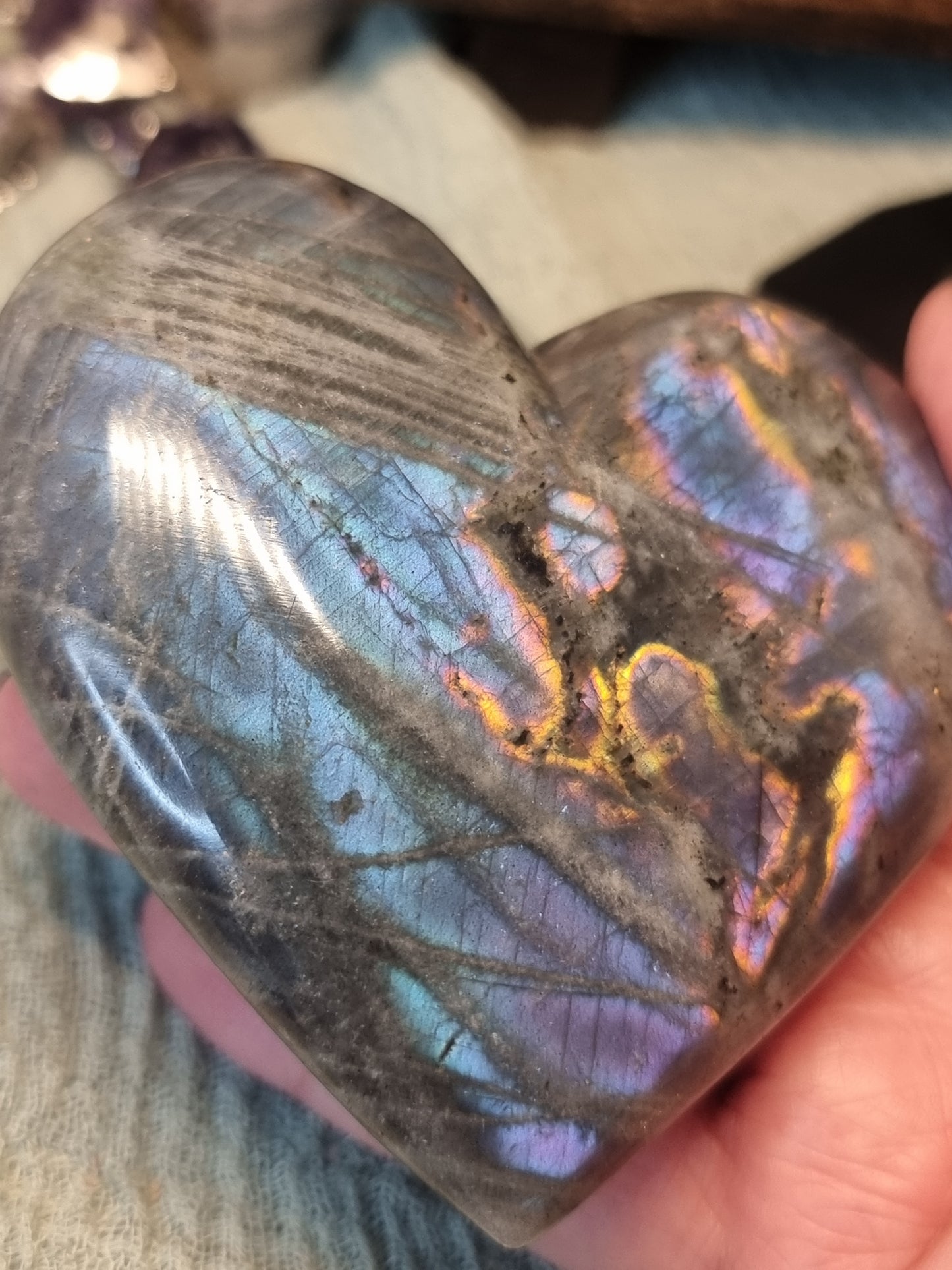 Labradorite hearts
