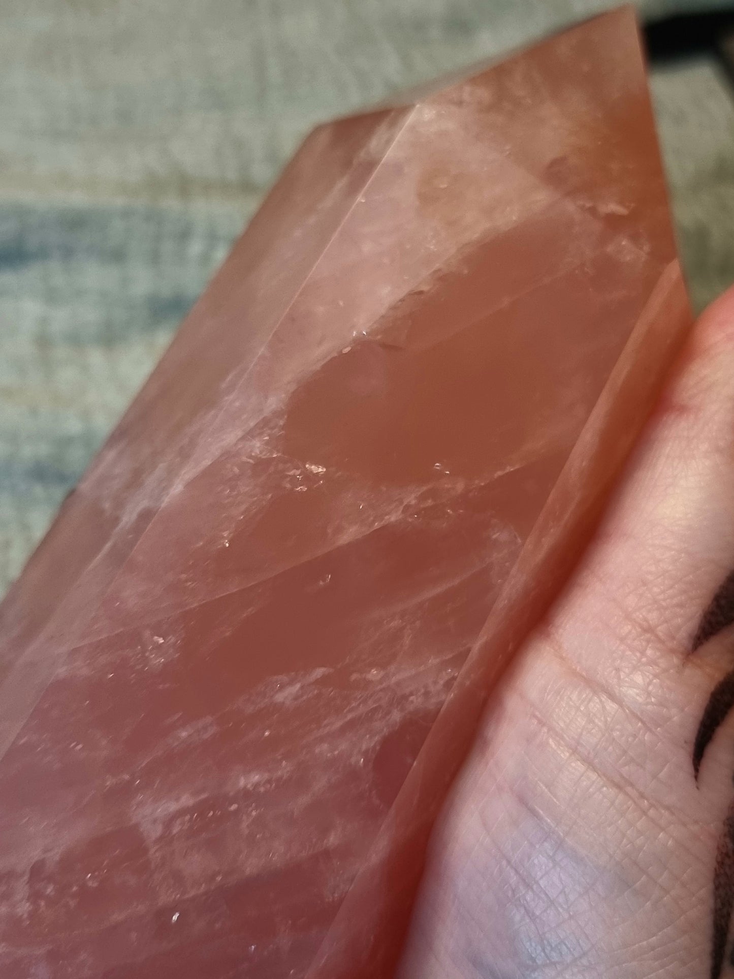 Statement Rose quartz tower