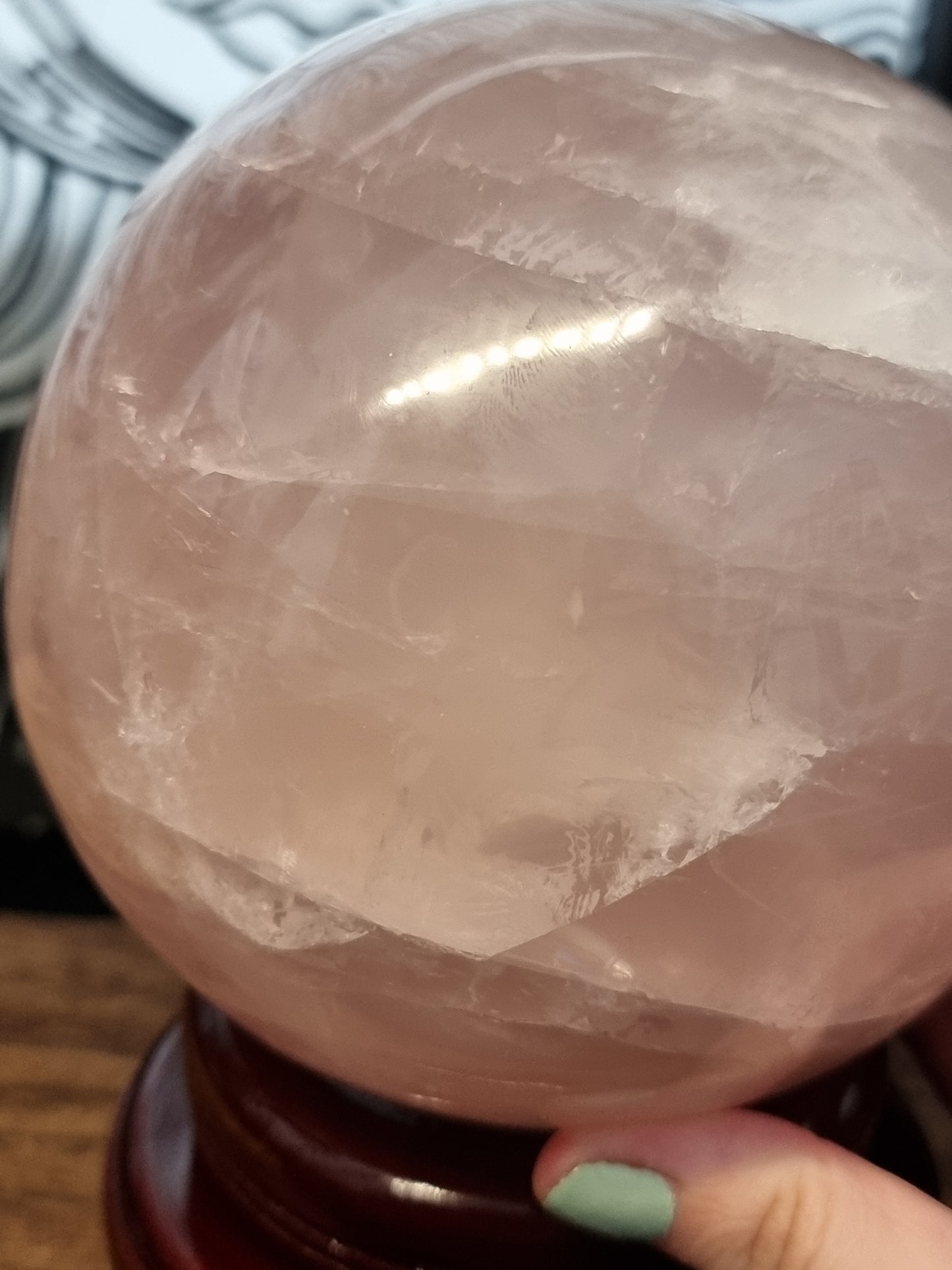 Statement star rose quartz sphere