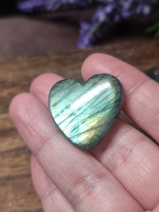 Labradorite hearts - high grade