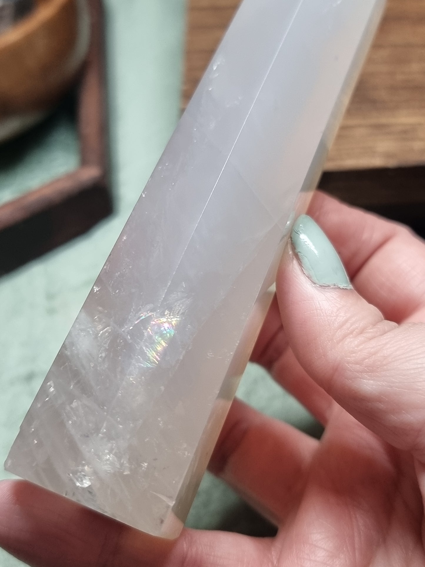 Blue rose quartz towers