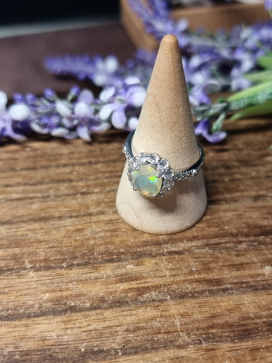 Opal s925 adjustable ring