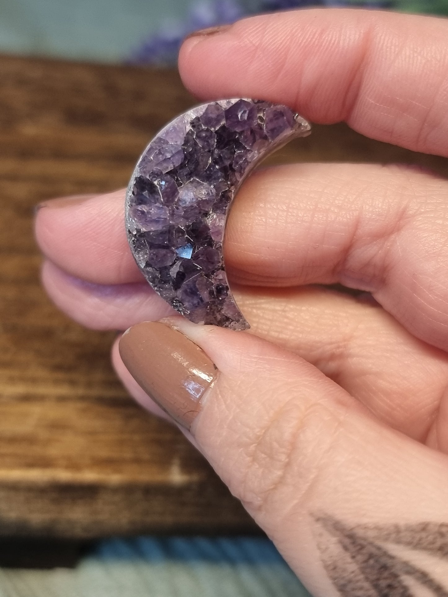 Amethyst druzy moon