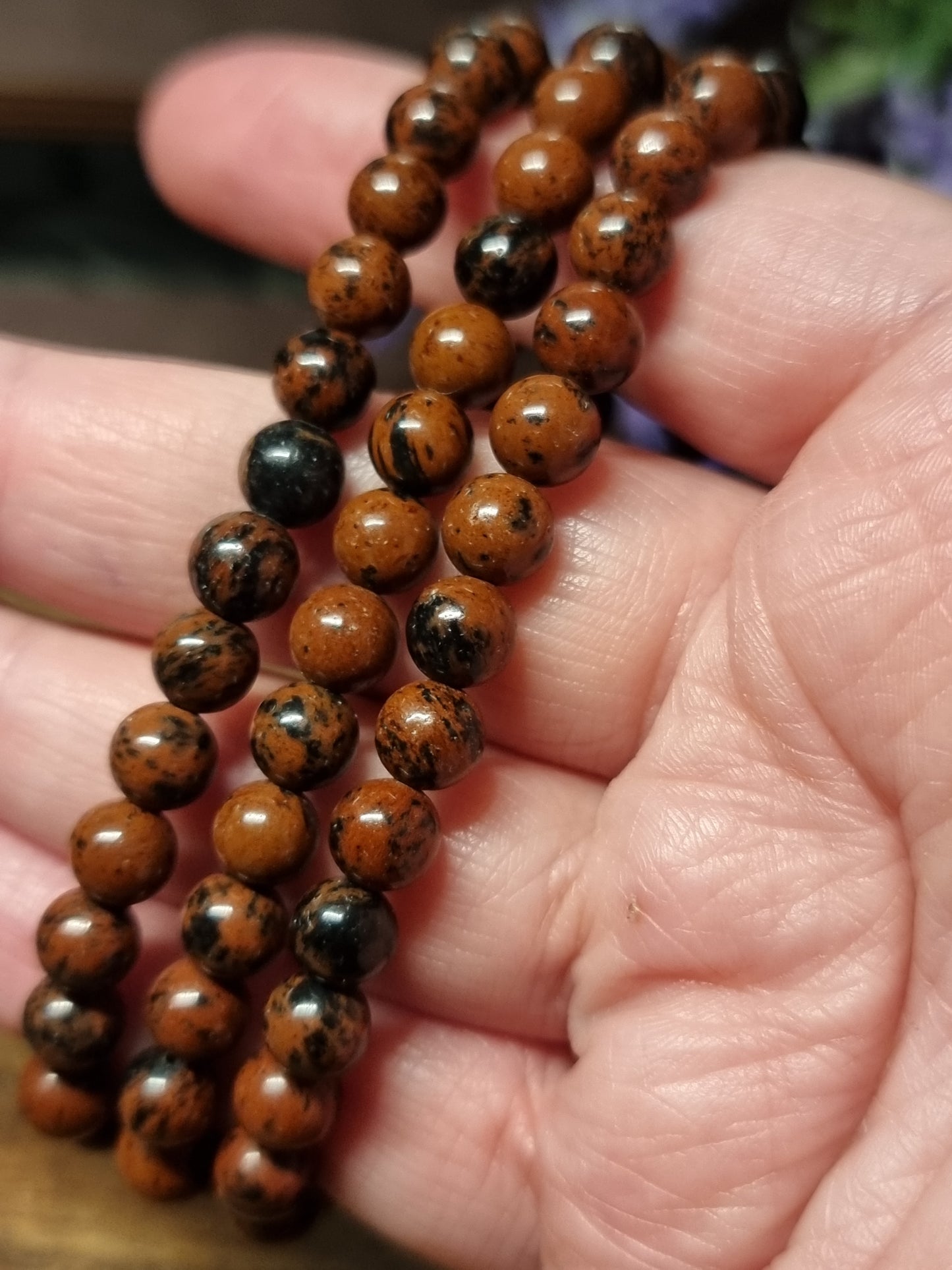 6mm mahogany obsidian bracelets