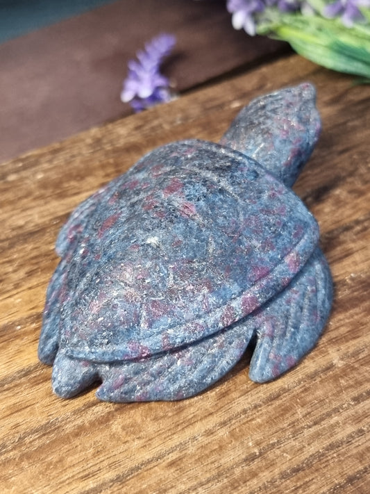Ruby kyanite turtle
