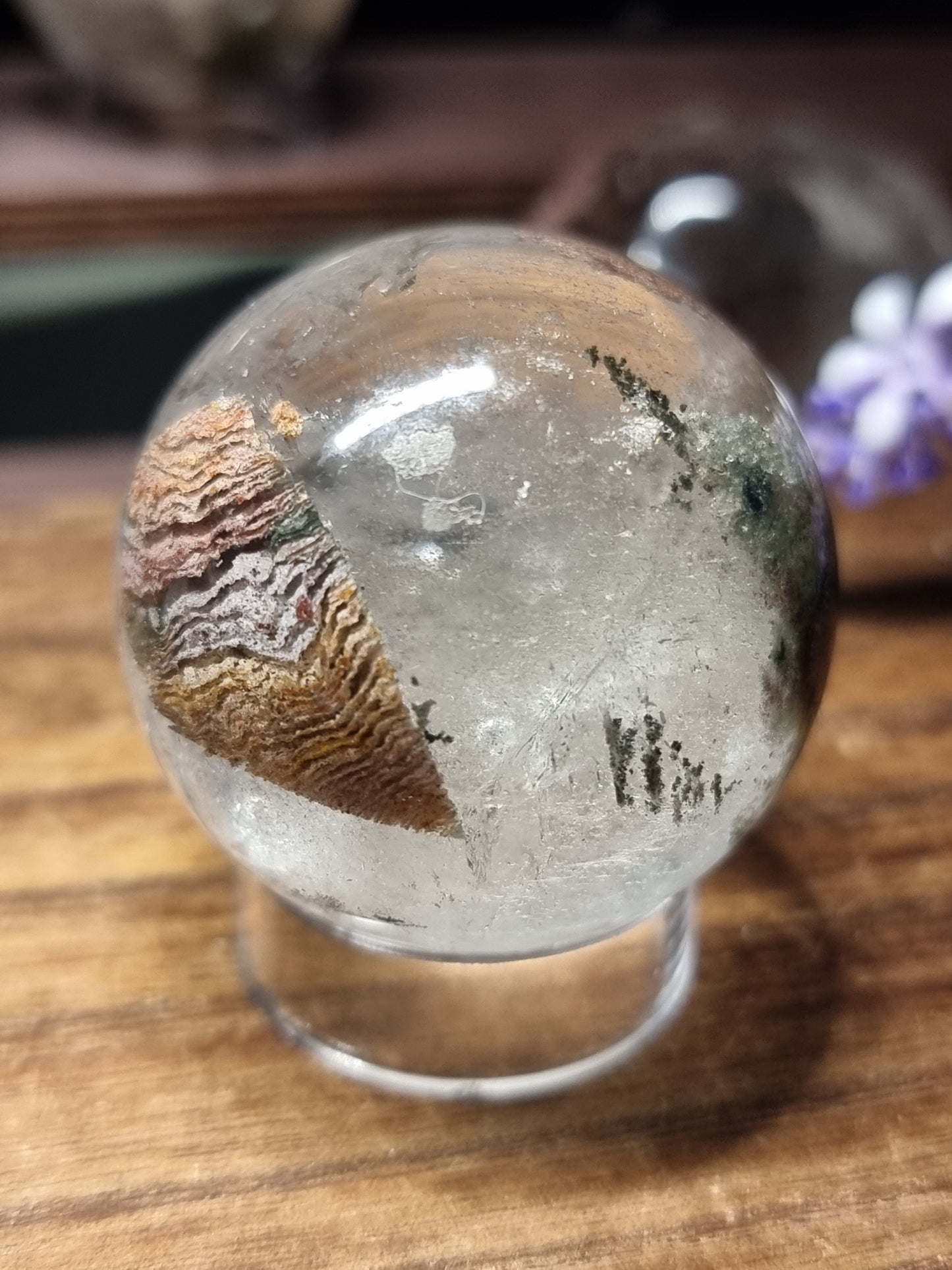 Garden quartz sphere D