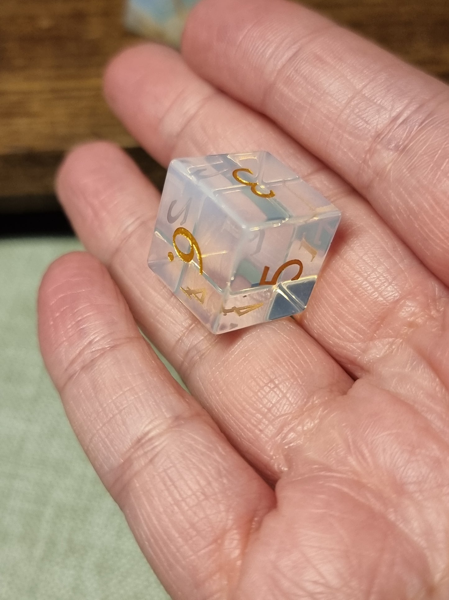 Opalite polyhedral dice set