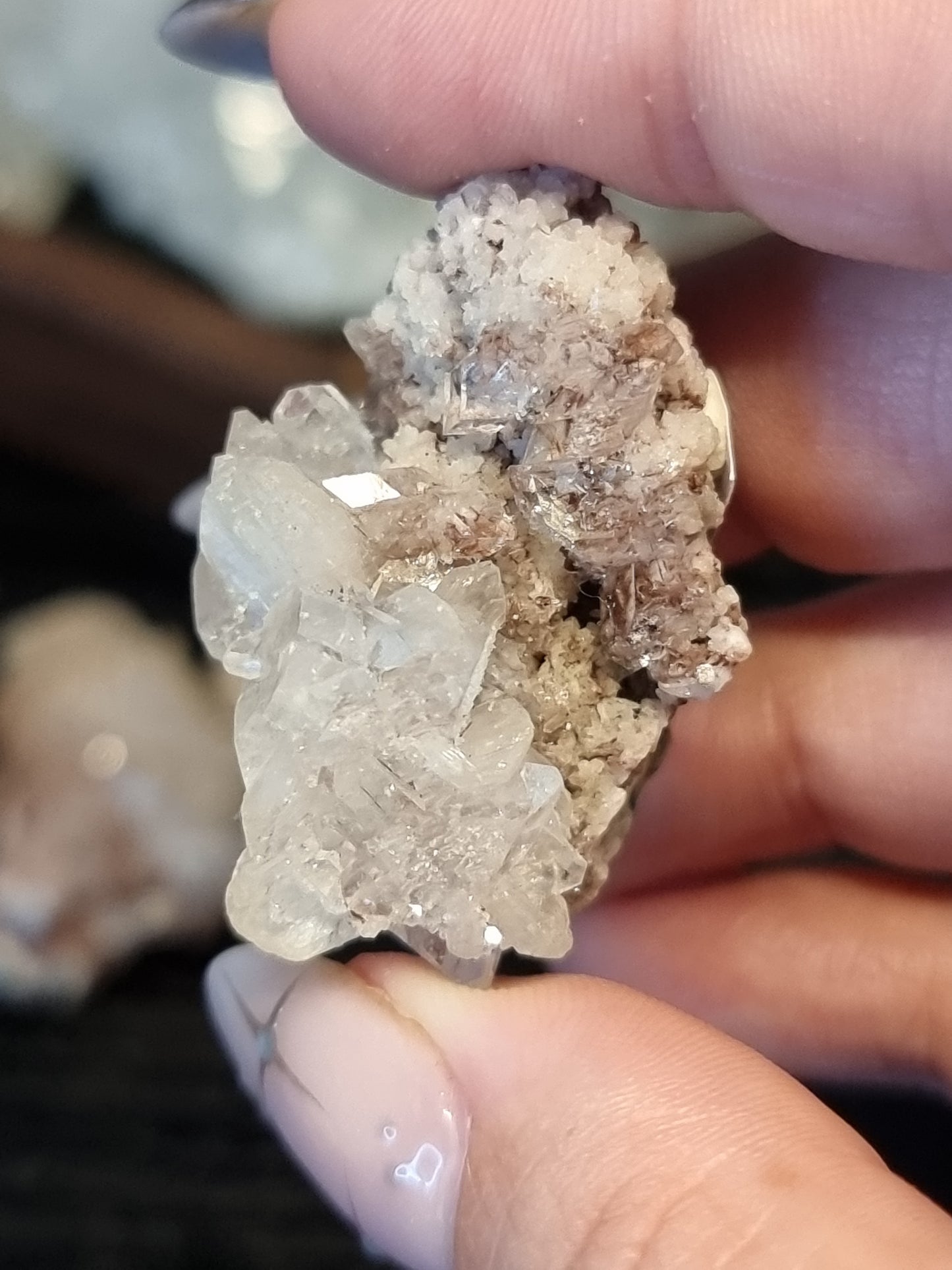 Rare apophyllite with red chalcedony specimens