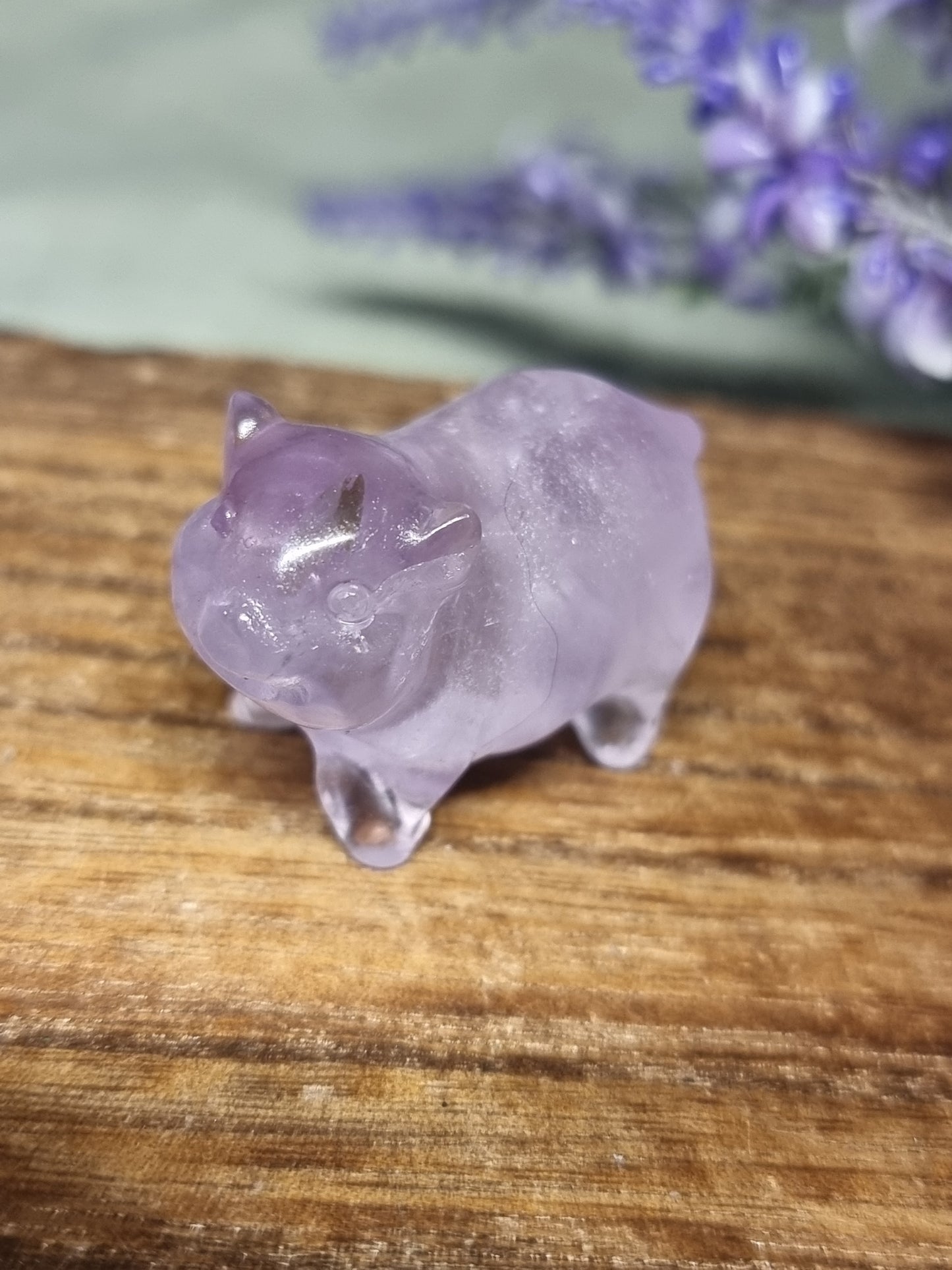 Amethyst pig carving