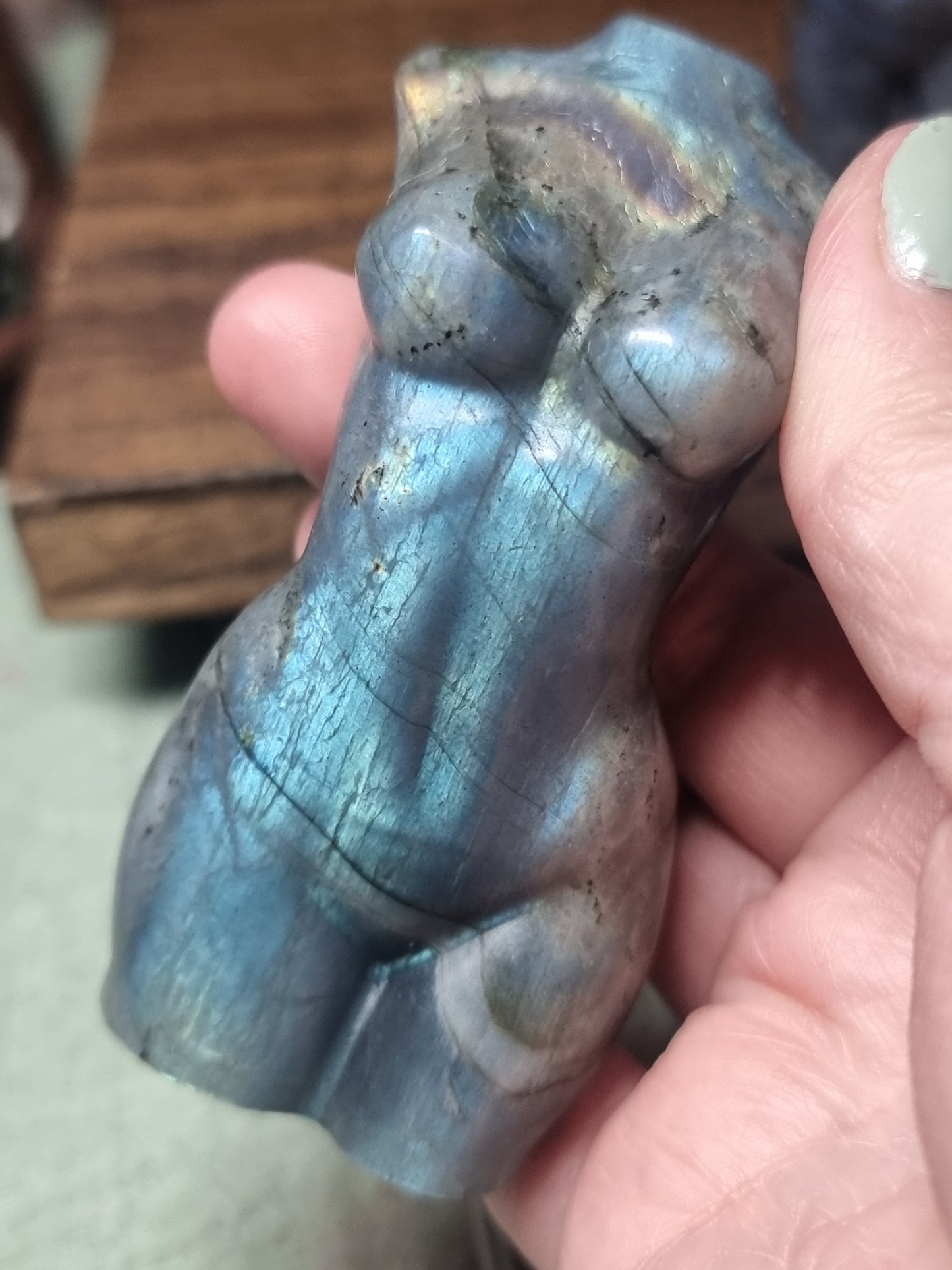 Labradorite body carvings