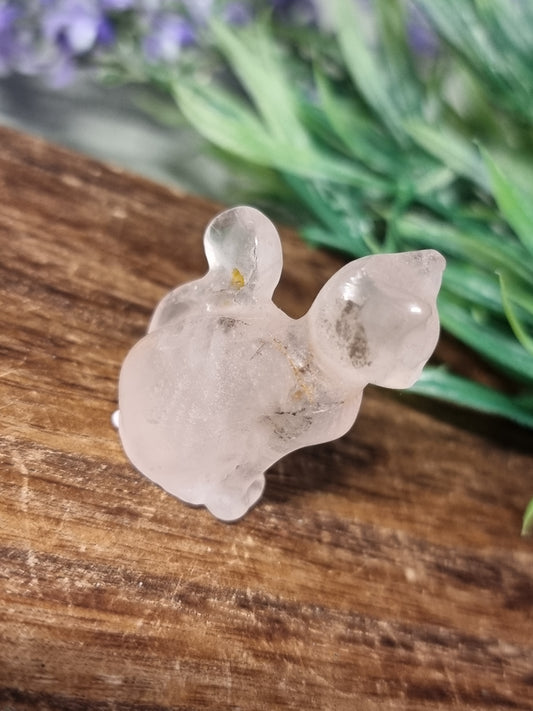 Dendritic Rose quartz cat