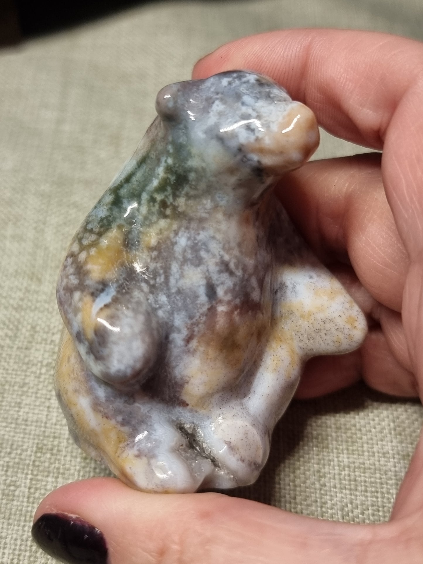 Ocean jasper bear carvings