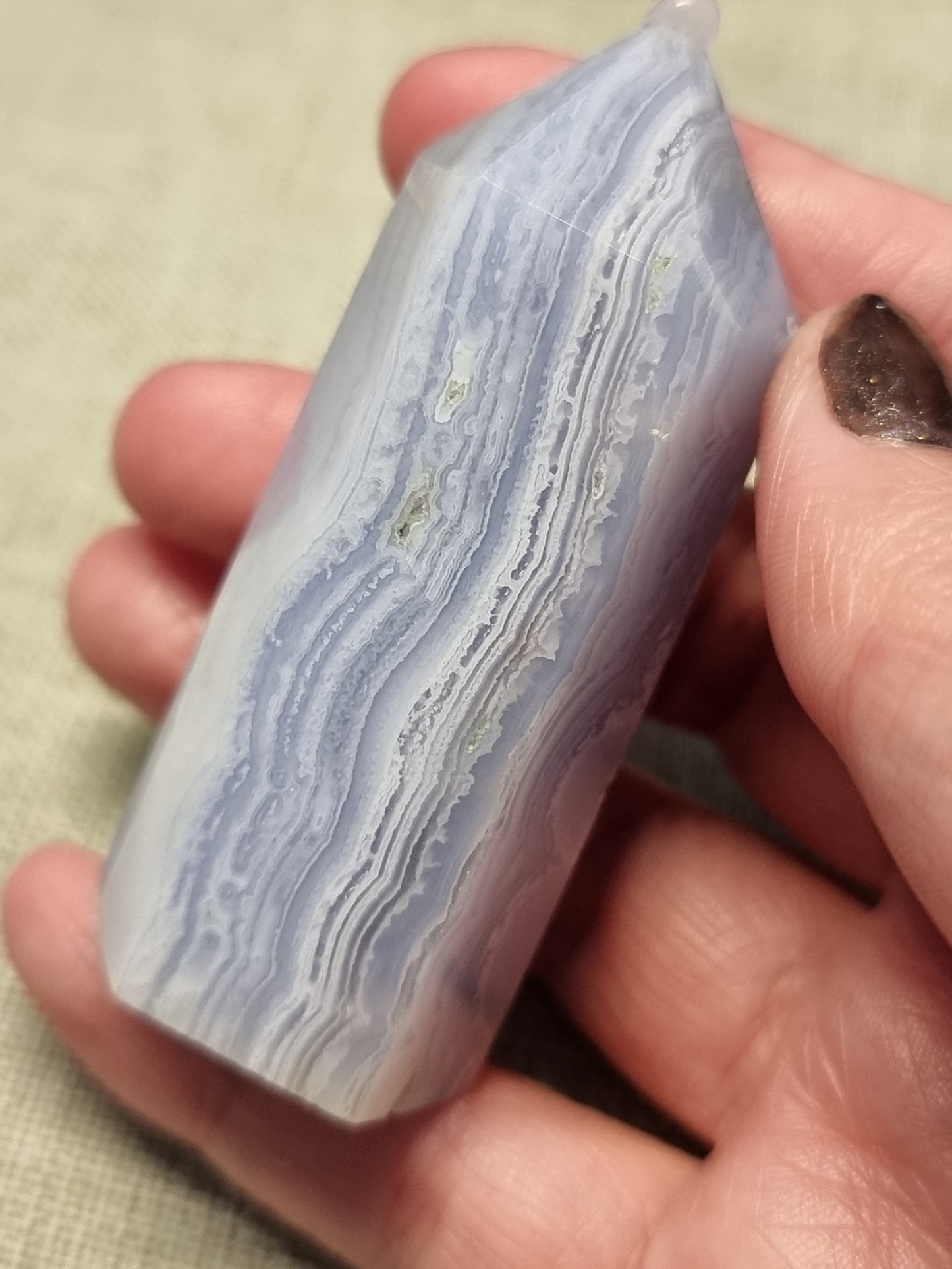 Namibian blue lace agate towers