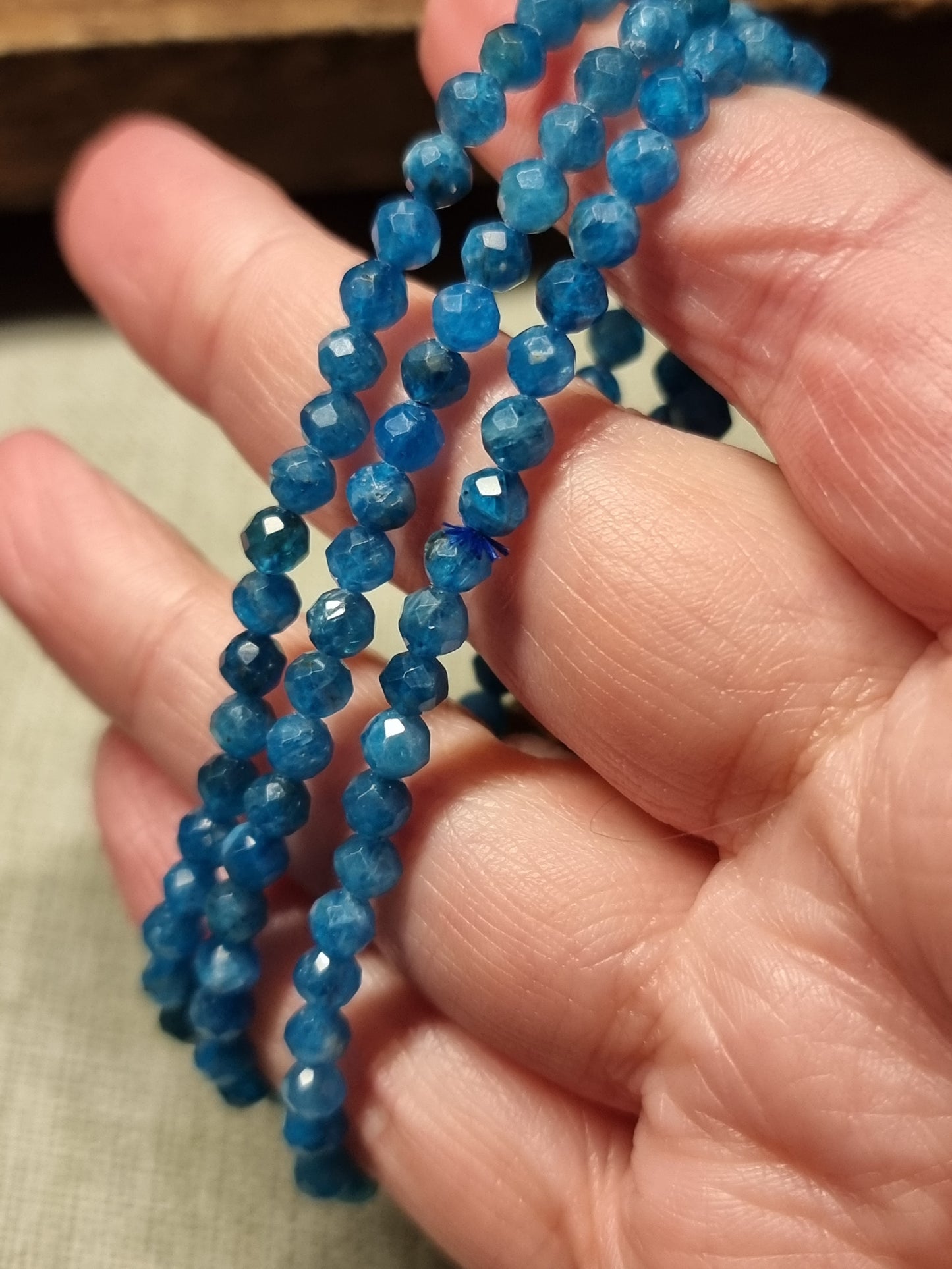 Blue apatite 4mm faceted bracelets