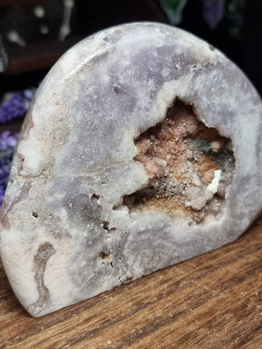 Pink amethyst druzy freeform
