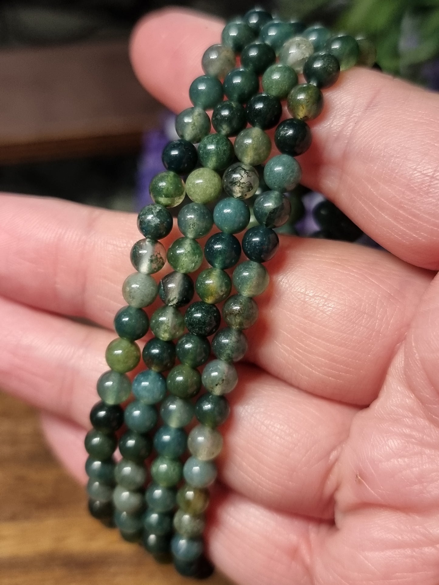 4mm moss agate bracelets