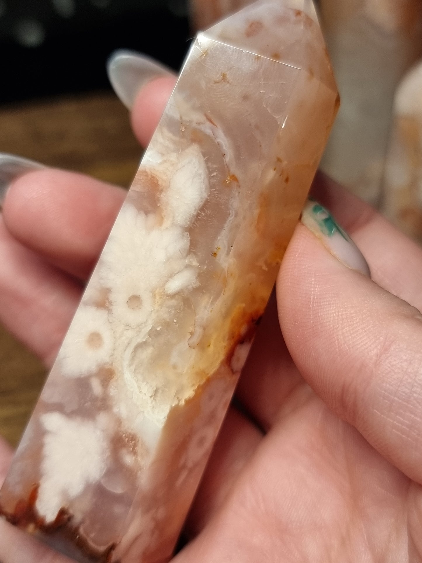 Peach flower agate towers