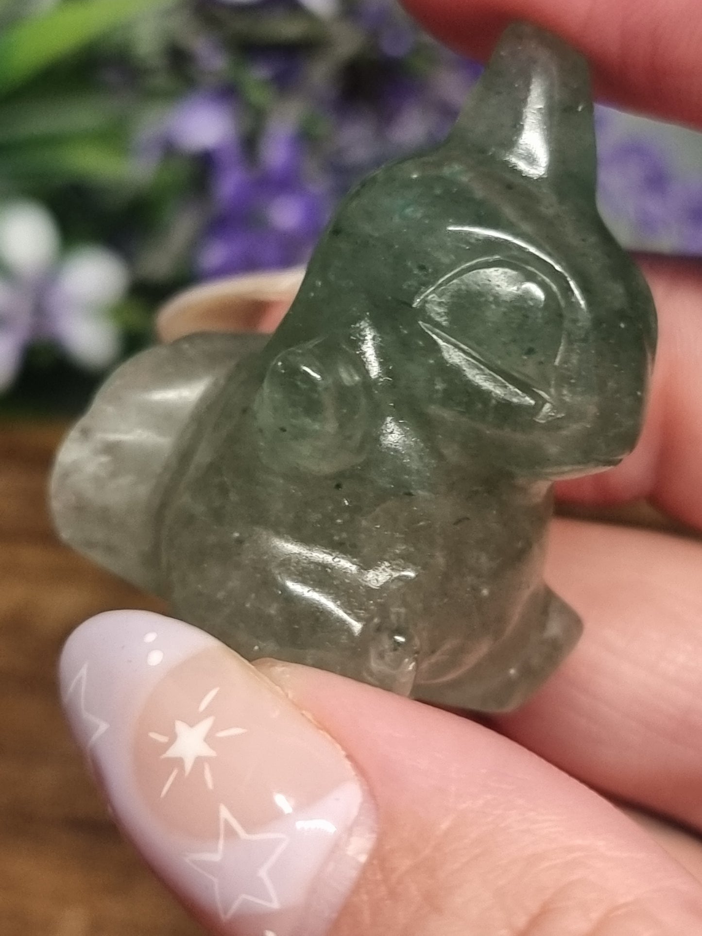 Green strawberry quartz larvitar