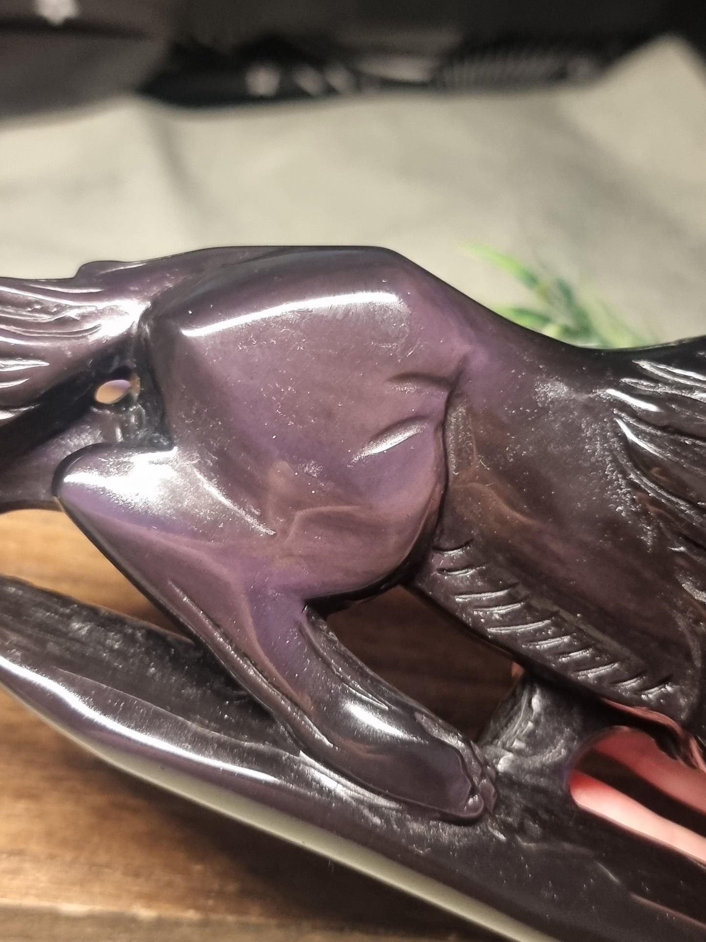 Rainbow obsidian wolf