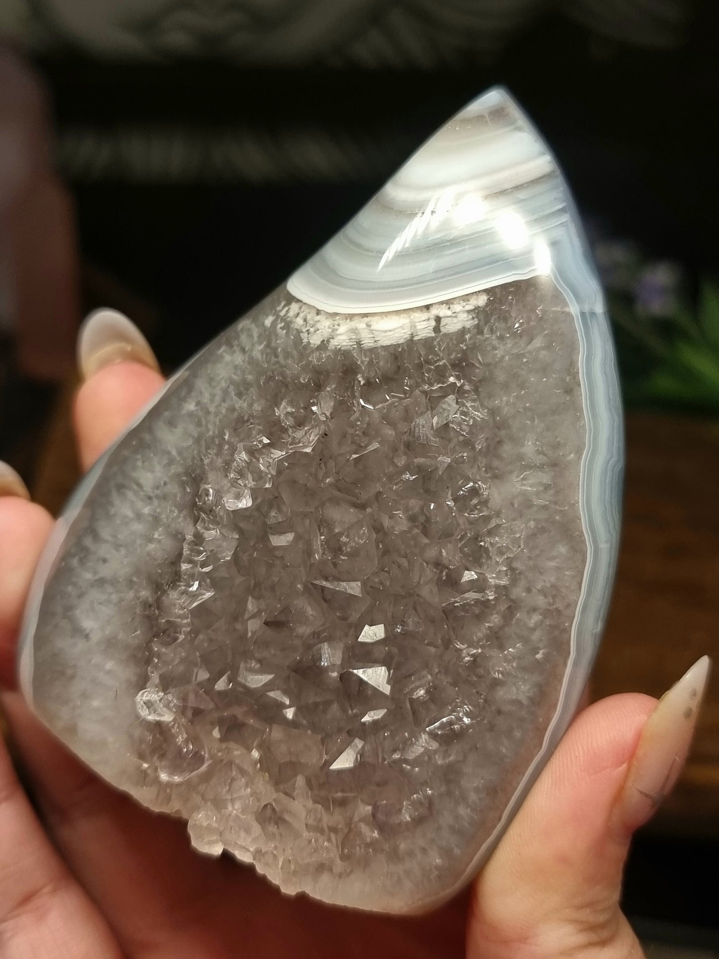 Amethyst agate flames