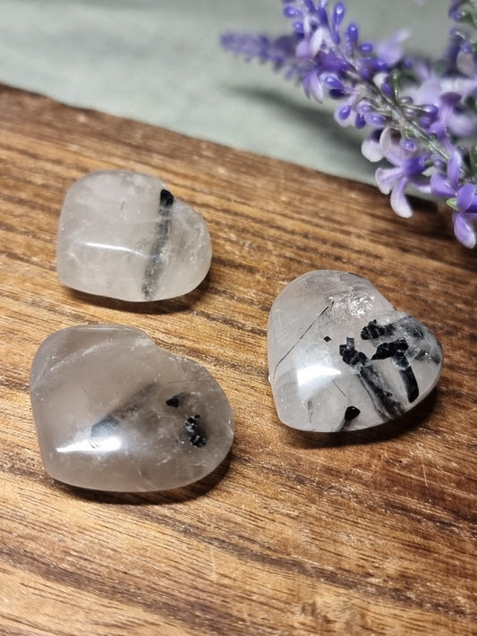 Tourmaline quartz small hearts