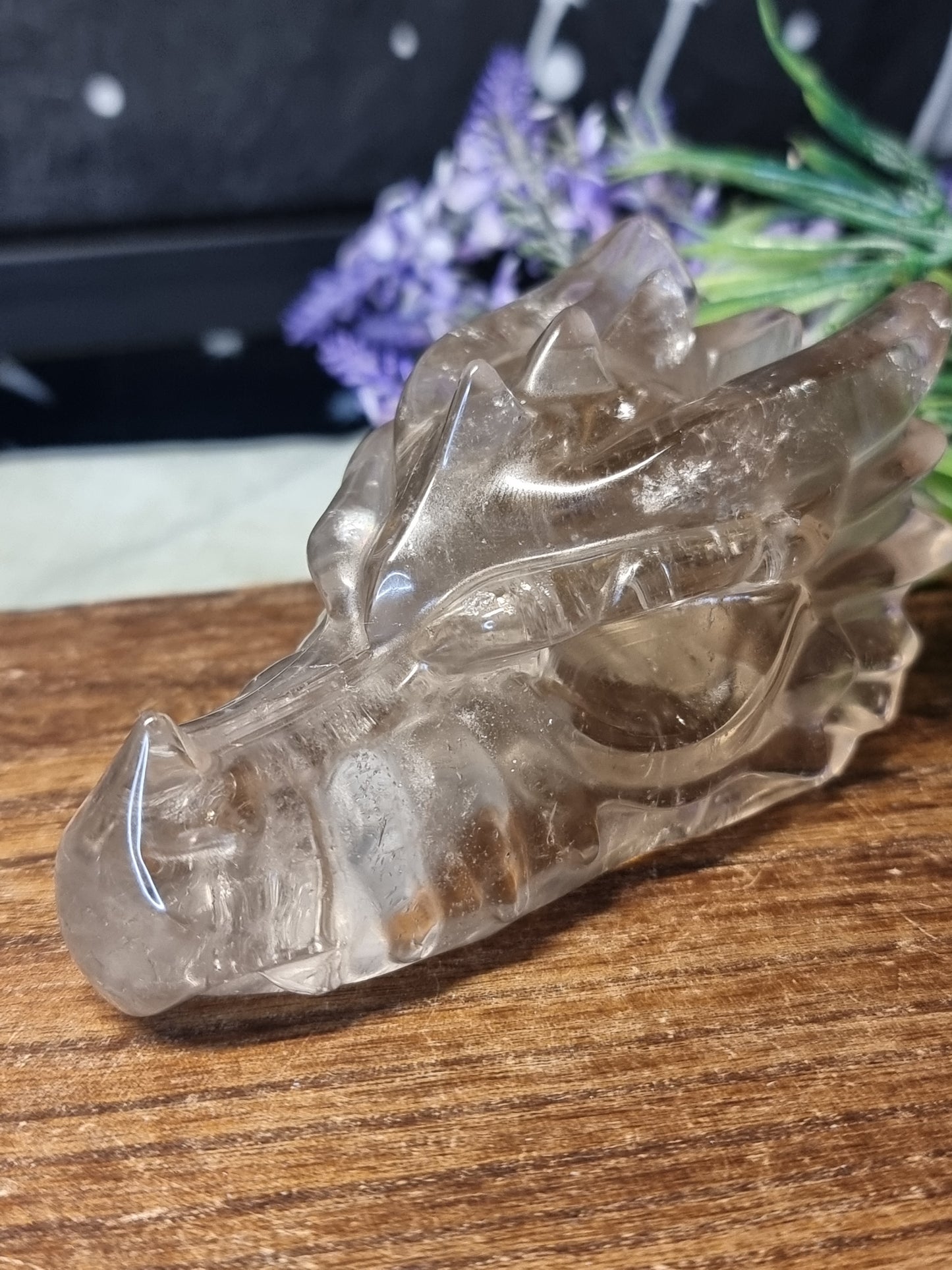 Smokey quartz dragon head