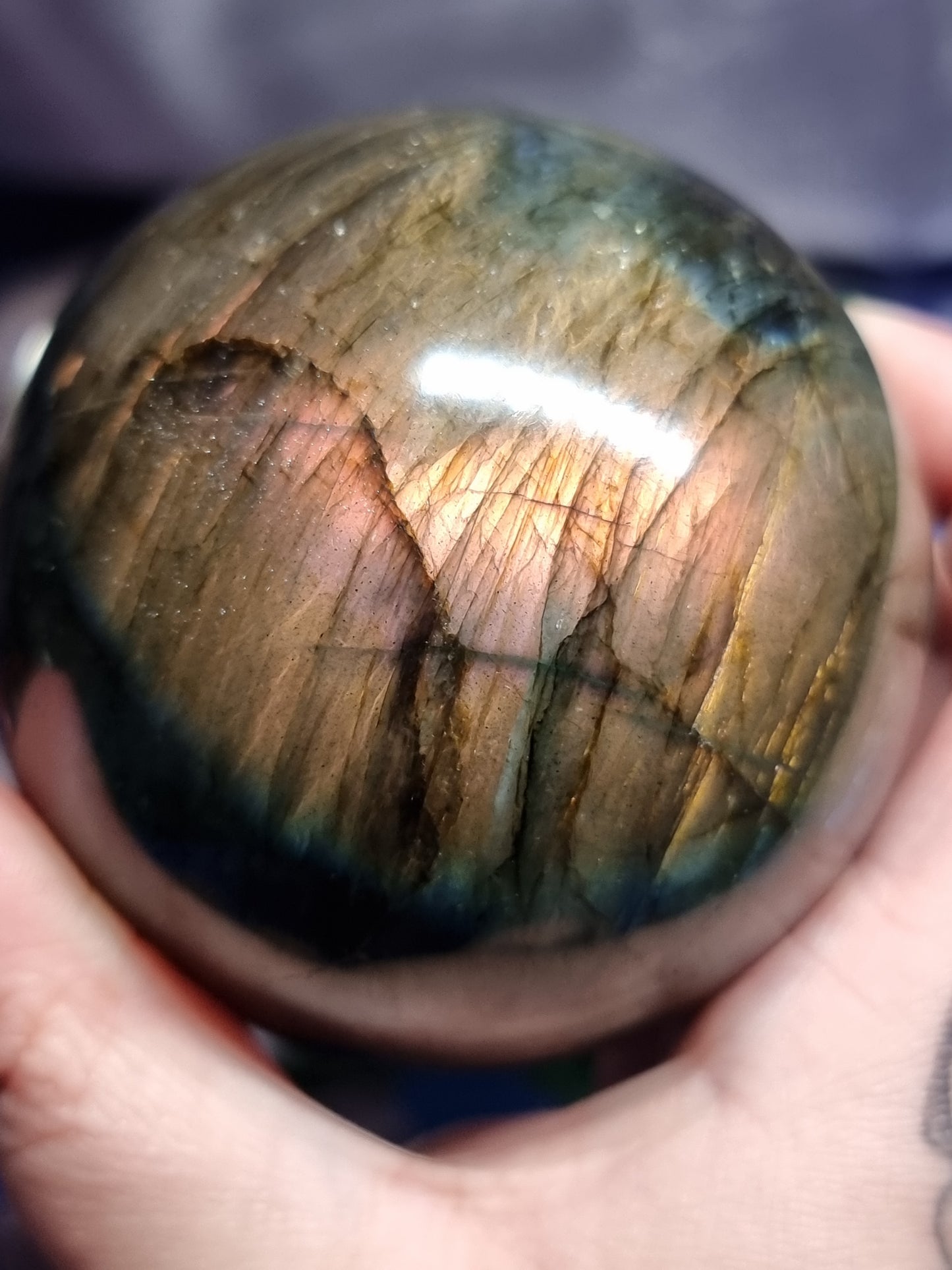 Higher grade labradorite spheres