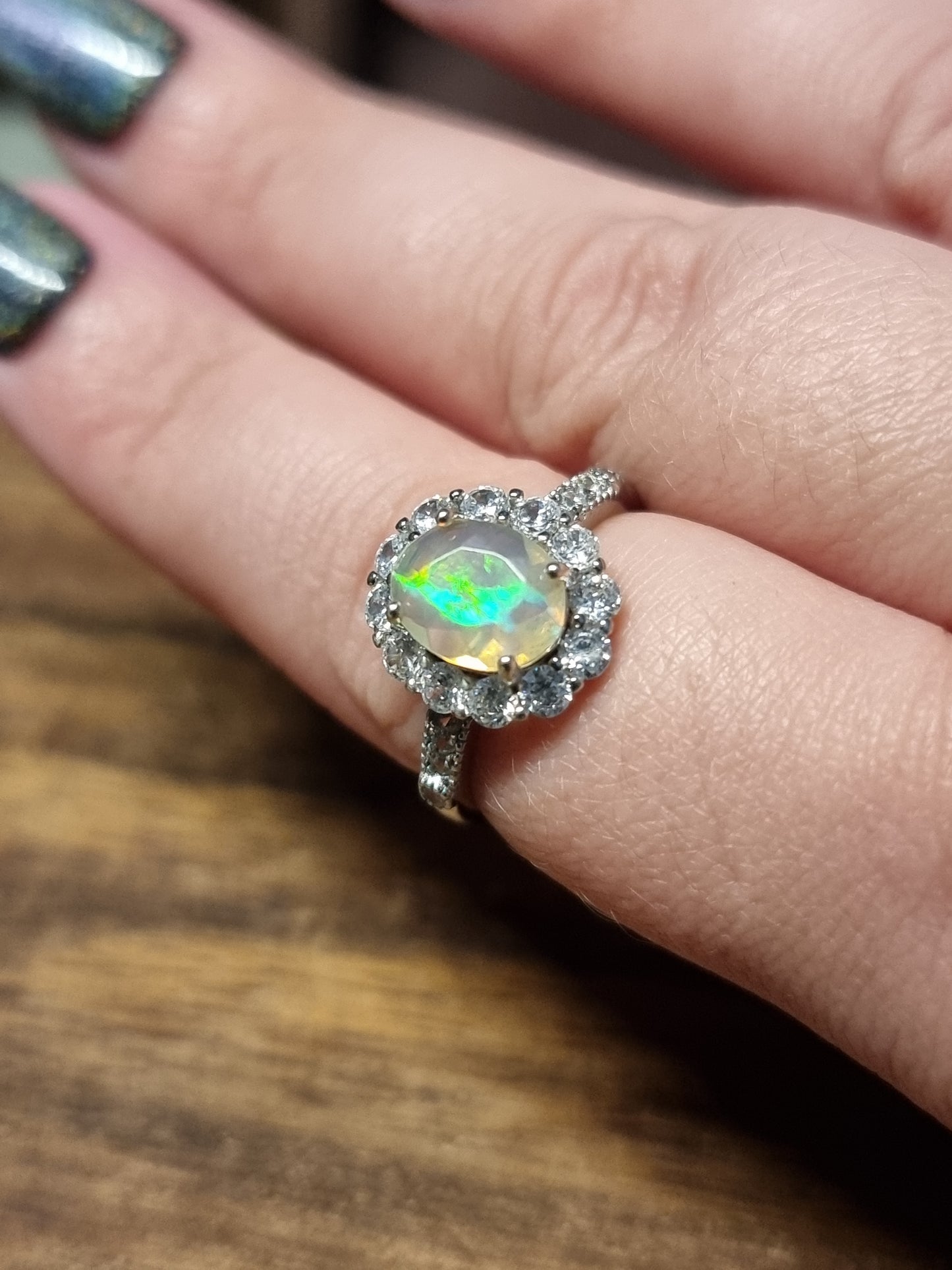 Opal s925 adjustable ring